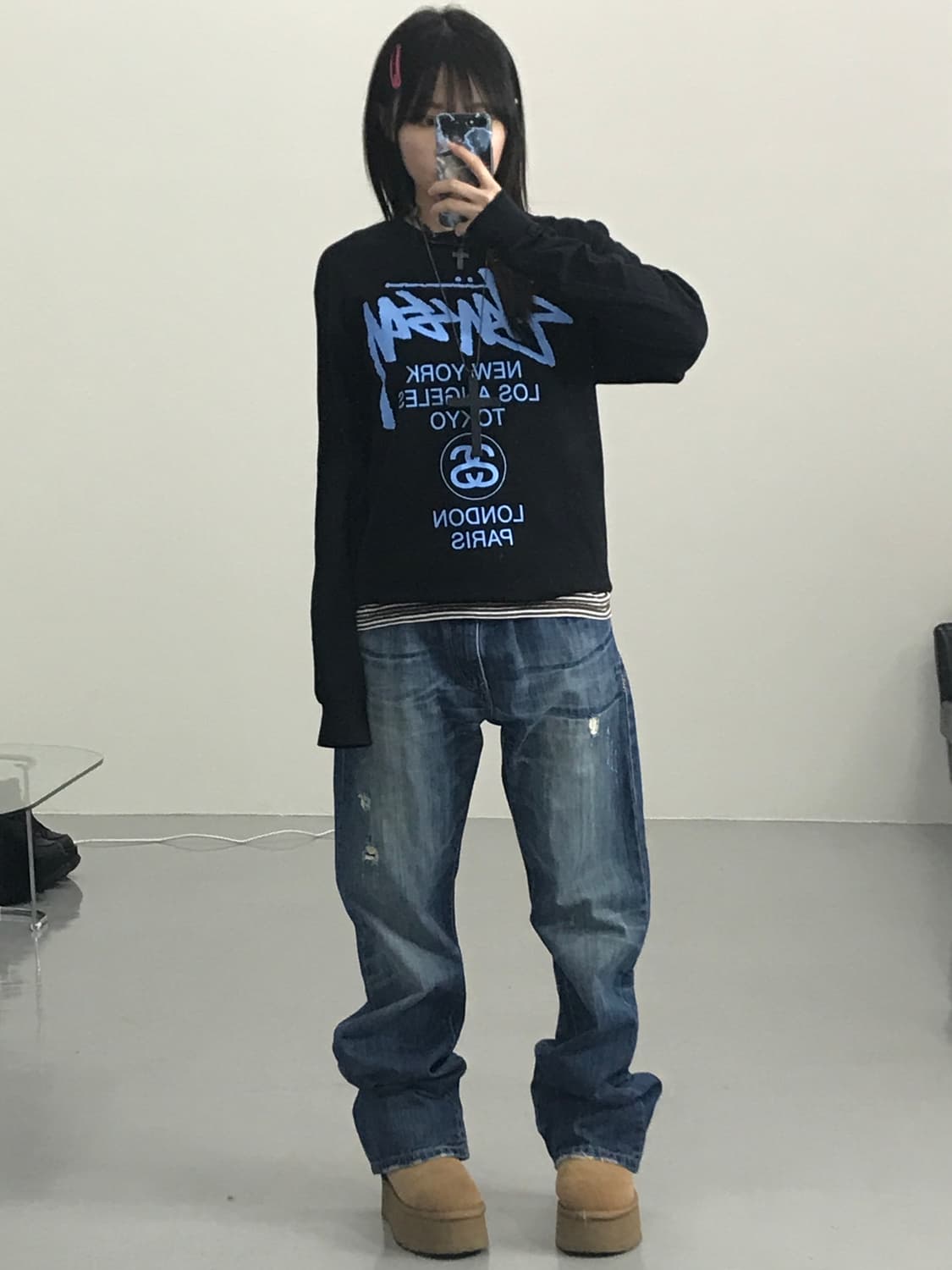 스투시 월드투어 블랙 롱슬리브 상품이미지2