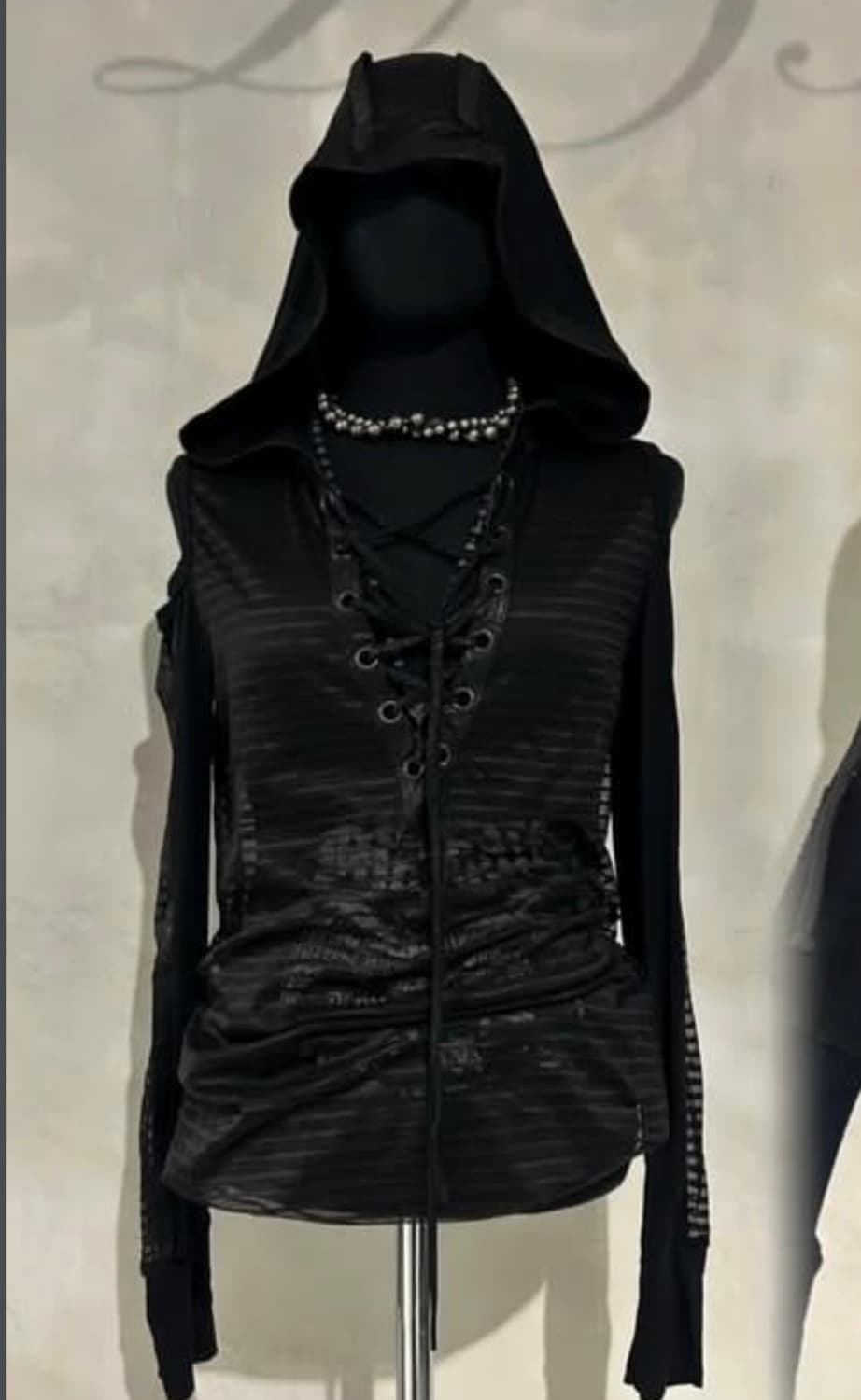 샐비지 시스루 아일렛 후드 원피스 상품이미지1