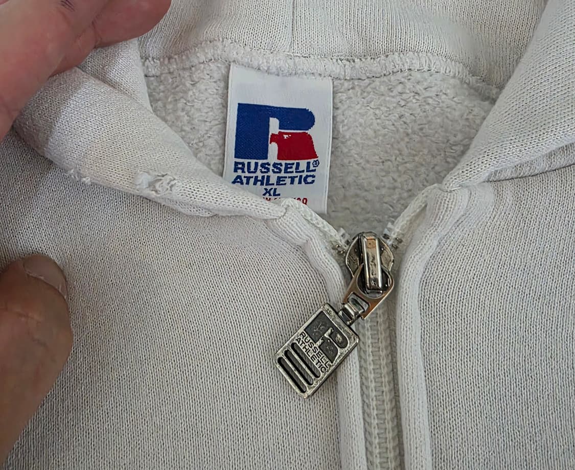 [XL]  90s 러셀 애슬레틱 화이트 후드집업 ver. 미듐컨디션 상품이미지9