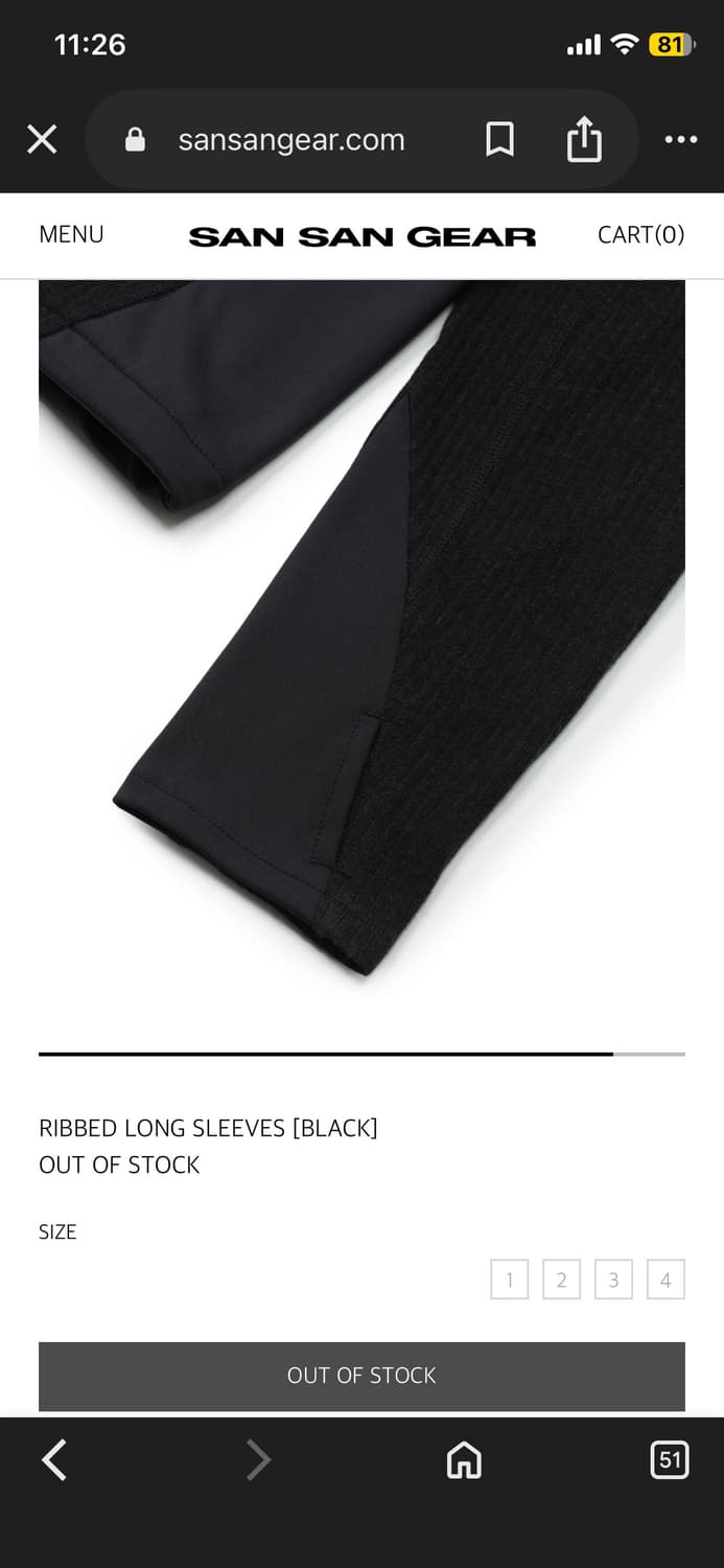 2 size) 산산기어 리브드 롱슬리브  상품이미지5