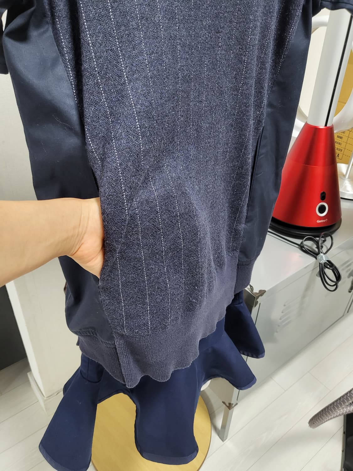 Sacai 네이비 린넨.면 니트 원피스44-66 상품이미지3