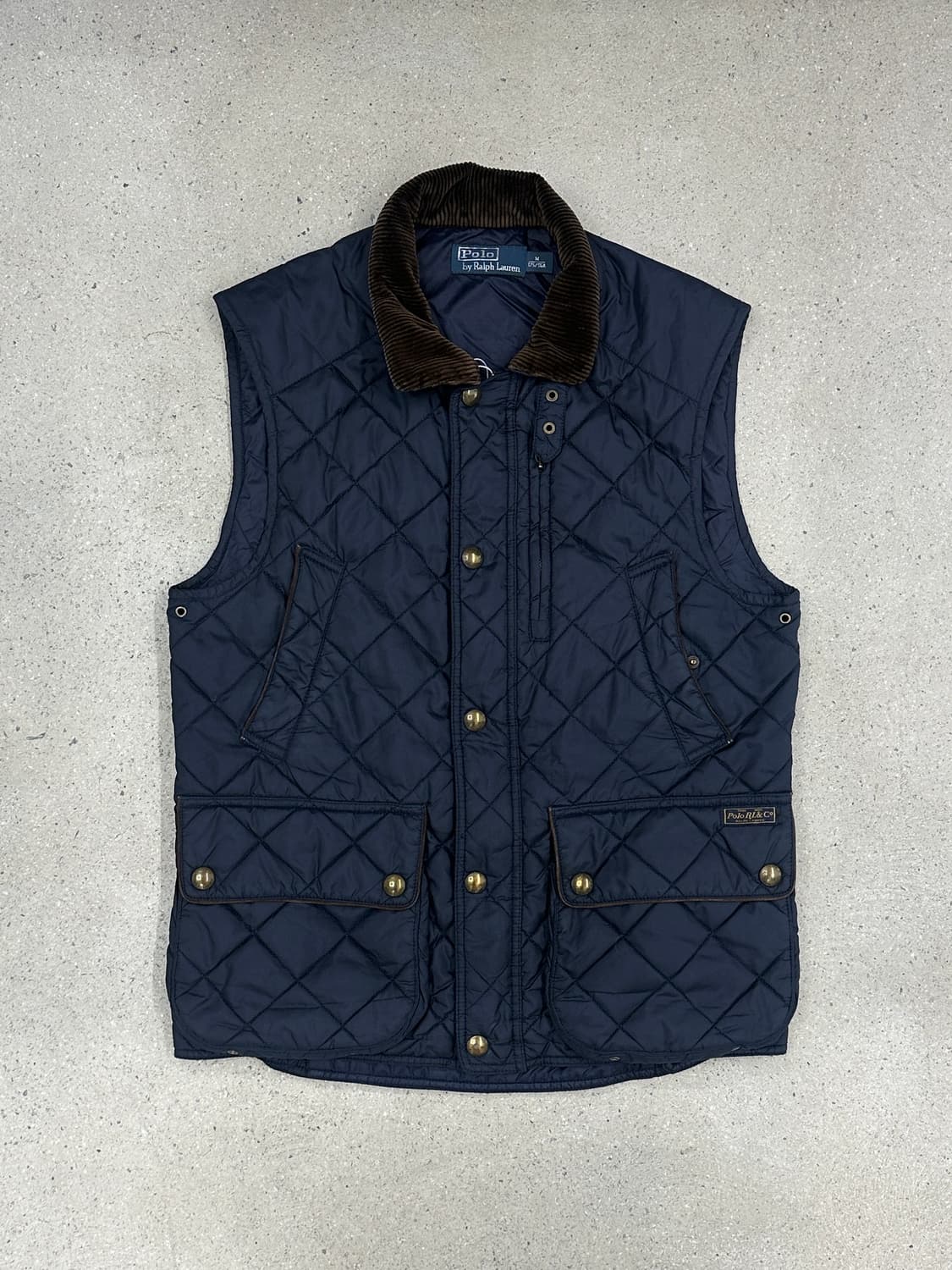 폴로 랄프로렌 네이비 코듀로이 퀼팅 베스트 상품이미지1