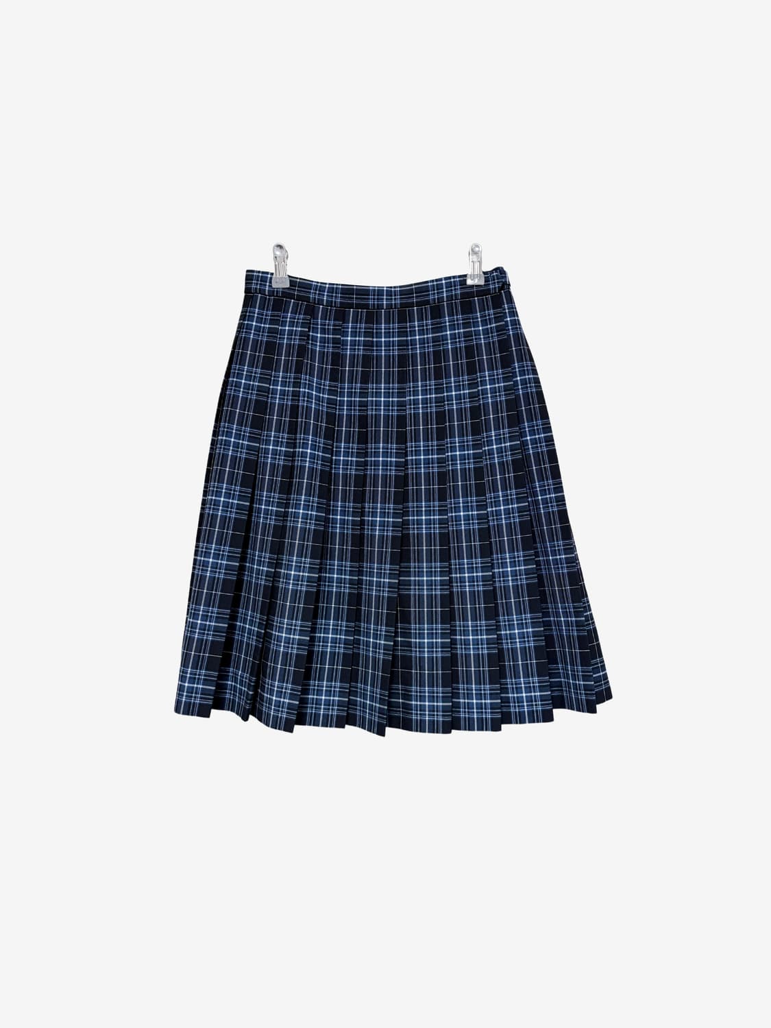 Blue Check Pleated Midi Skirt 상품이미지4