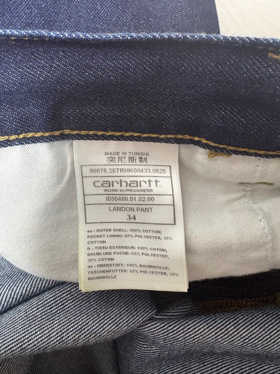 (34) 칼하트 WIP 로버트슨 데님 랜든 팬츠 블루 린스드 상품이미지4