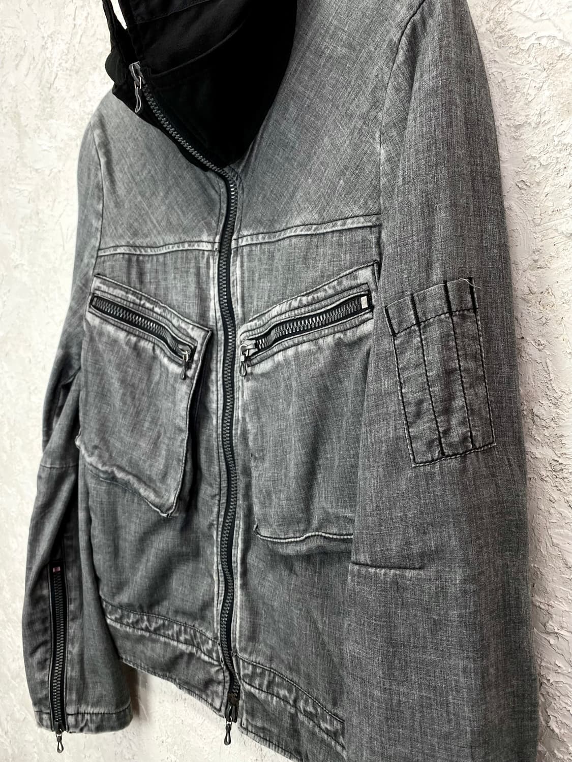 립 반 윙클 워시드 코튼 하이 넥 자켓 상품이미지4