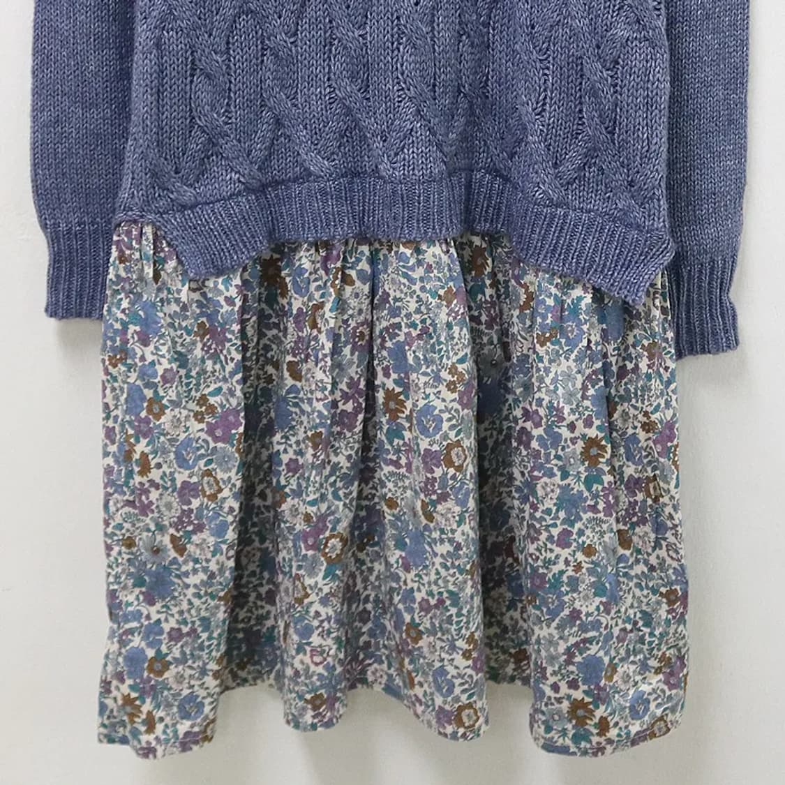 AFTERNOONTEA 울 혼방니트 레이어드 플라워 원피스 62257 상품이미지4