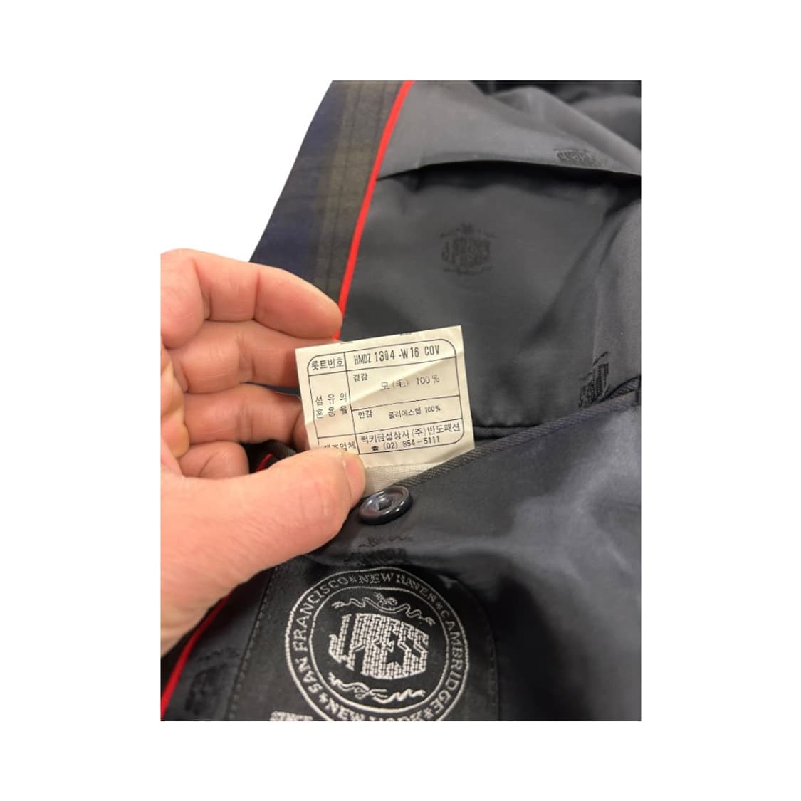 M) 제이프레스 네이비 타탄체크 금장 울 블레이저 OB-008 상품이미지5