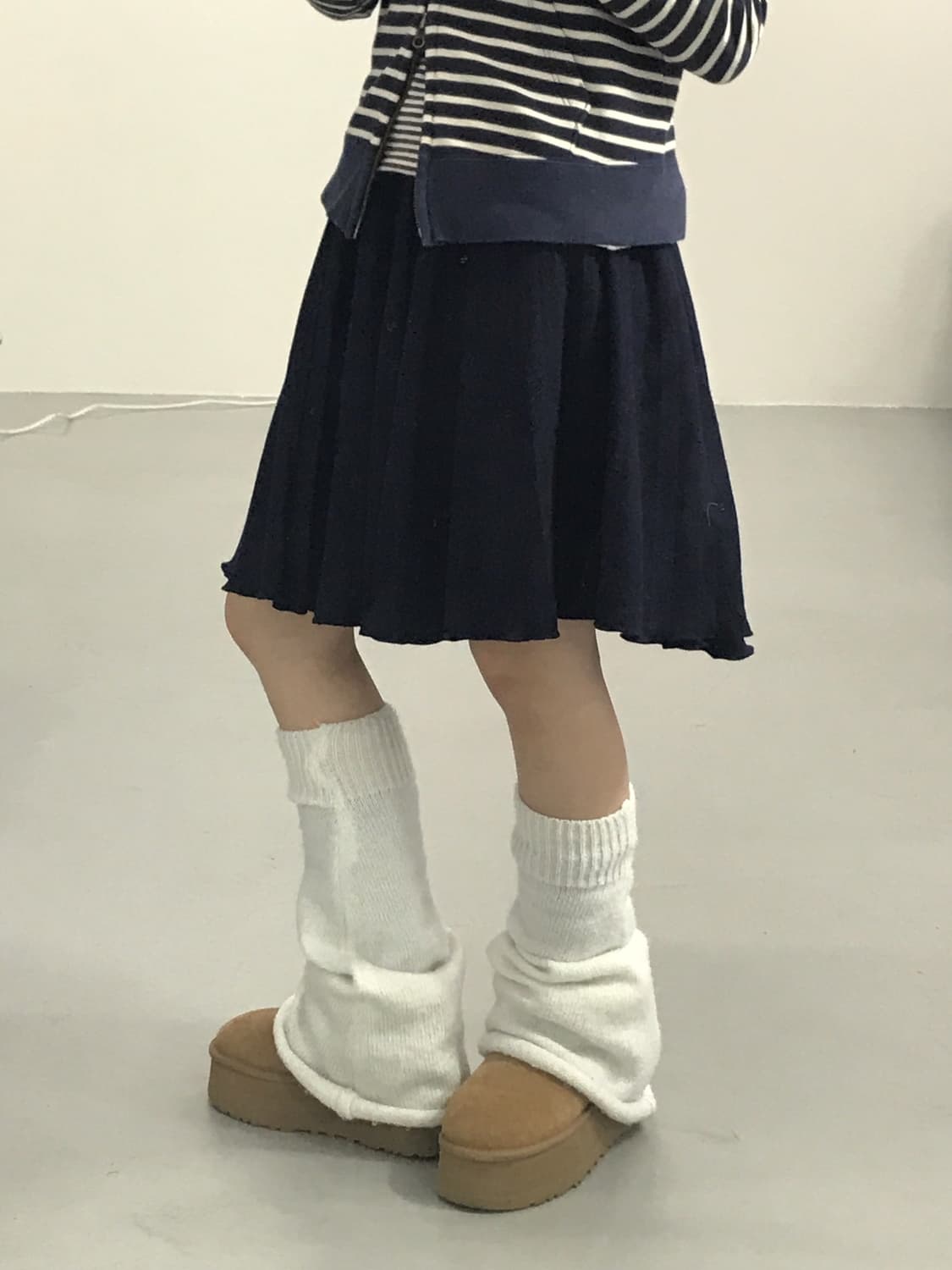 Jpn Navy Wool Midi Skirts 상품이미지3