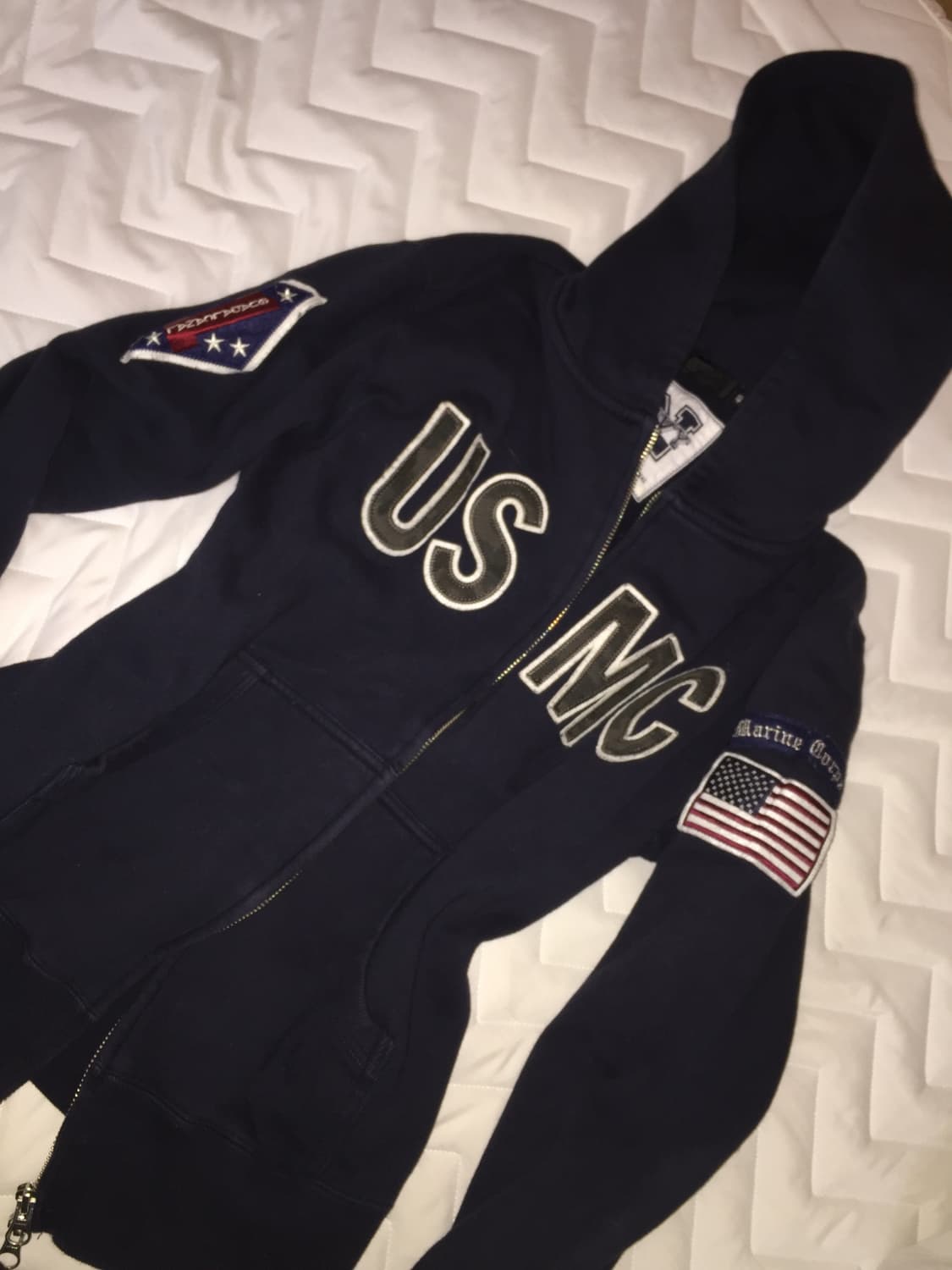 일본빈티지 NAVY 성조기 후드집업 오네갸루 y2k 빅시 갸루 니혼진 상품이미지1