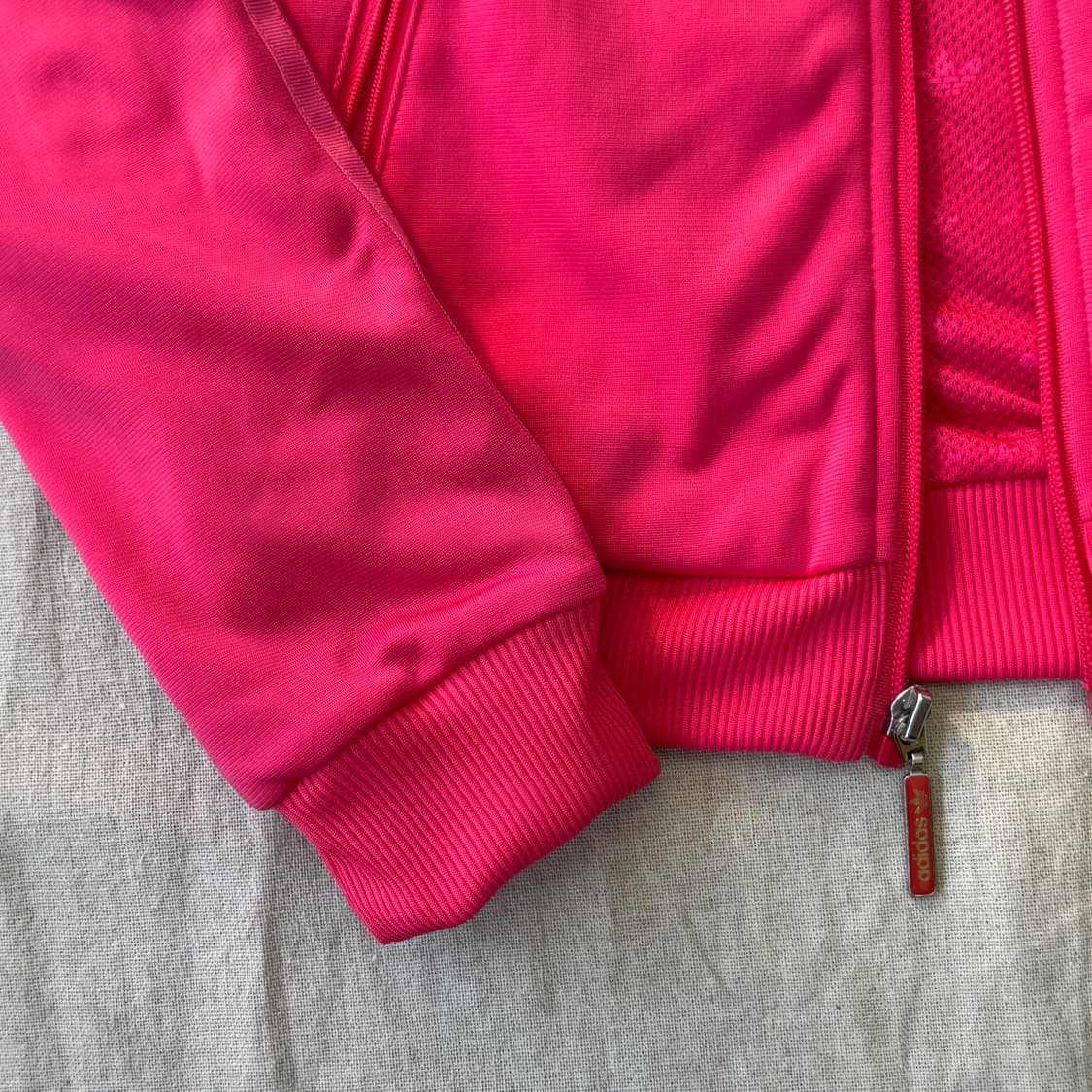 아디다스 우먼 이중넥 핫핑크 트랙탑 져지 S 상품이미지3