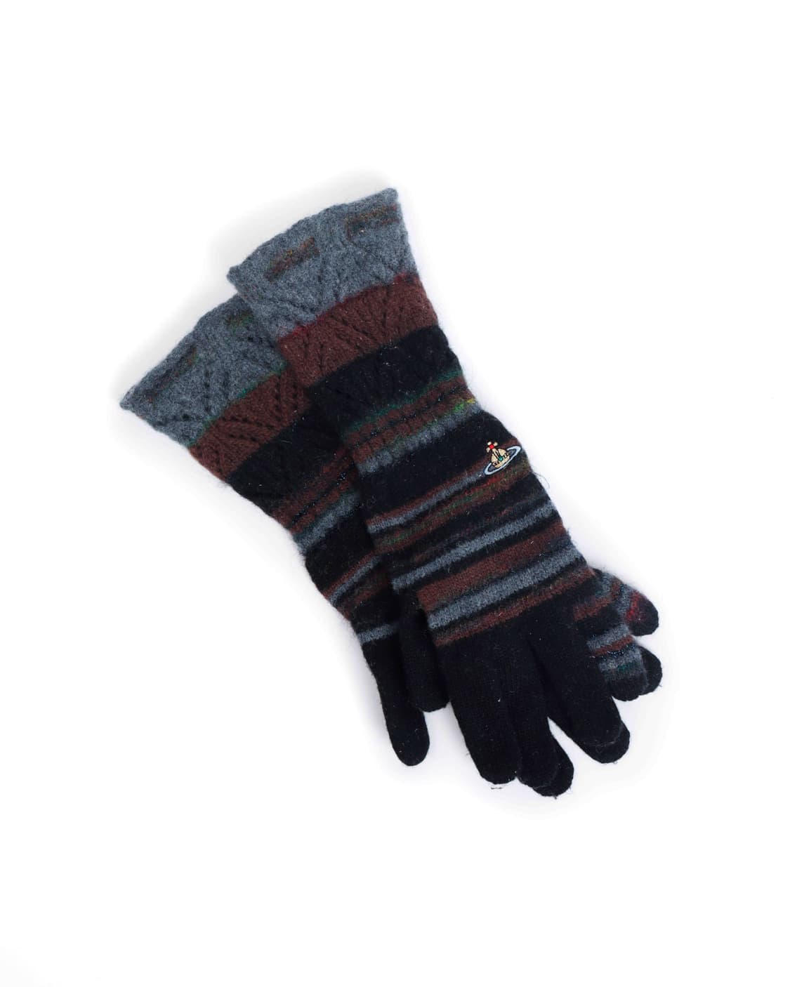 [Vivienne Westwood] 울 니트 장갑(Black&Brown) 상품이미지2