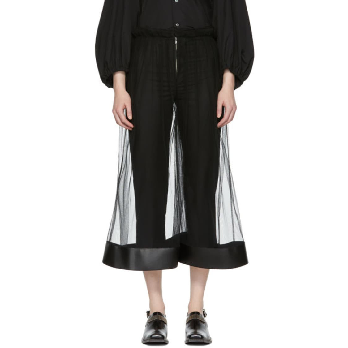 느와케이니노미야 튤 오버레이 크롭 팬츠 xs 상품이미지3