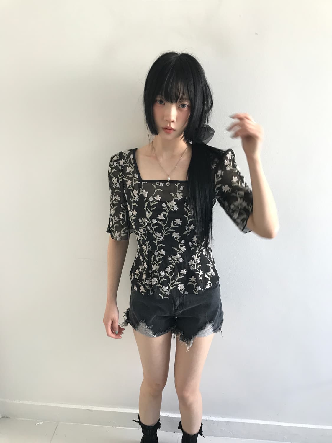 Back v corset blouse 상품이미지4