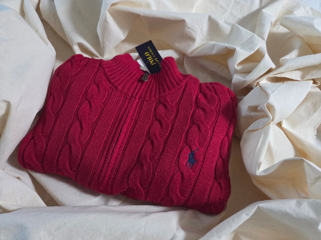 [새상품] 폴로 랄프로렌 하프집업 케이블 니트 스웨터 남성 XL 택달린  상품이미지1