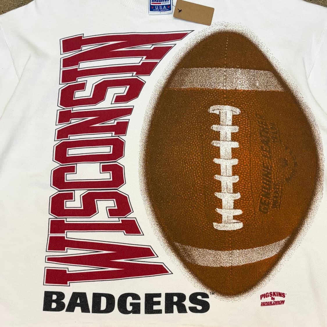 레어 90s USA 미국 빈티지 위스콘신 헤비코튼 맨투맨 상품이미지5