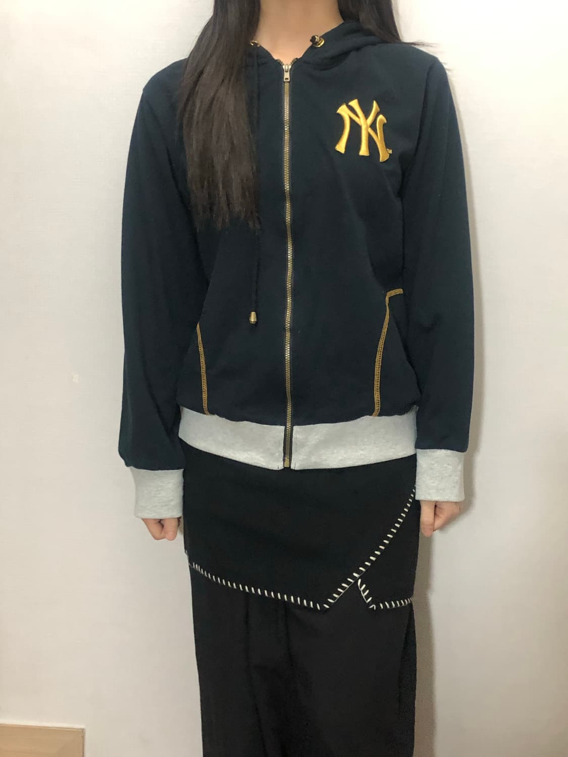 빈티지 mlb 블랙 후드집업 상품이미지1