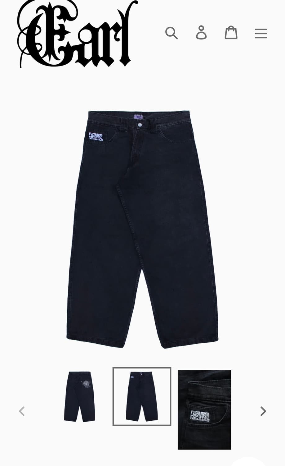 [새상품][S] Earl 스케이트보드 웹 베기데님팬츠 상품이미지2