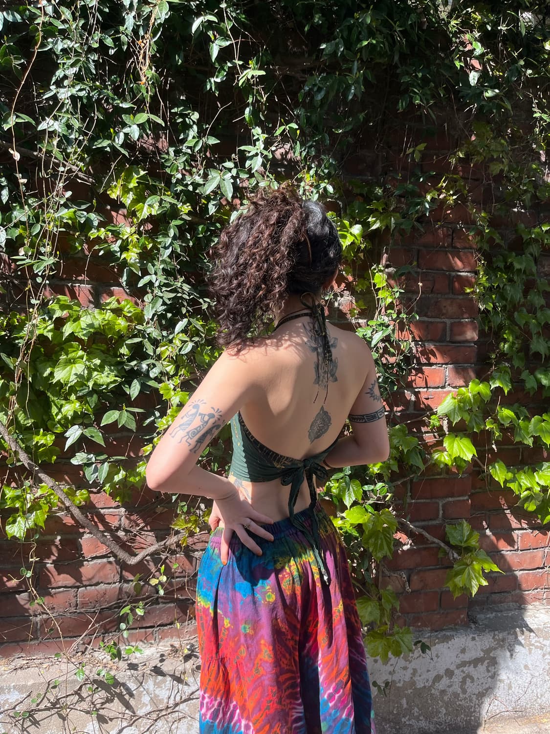 카키 그린 타이다이 홀터넥 상품이미지6