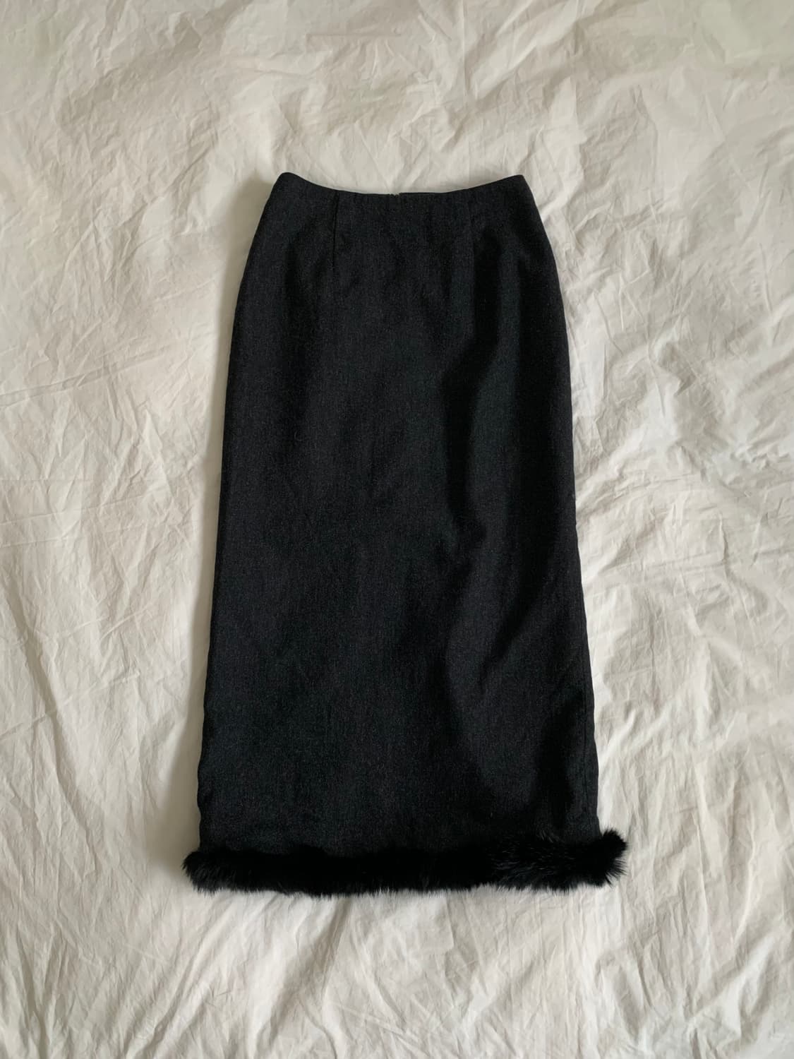 차콜 퍼 스커트 상품이미지1