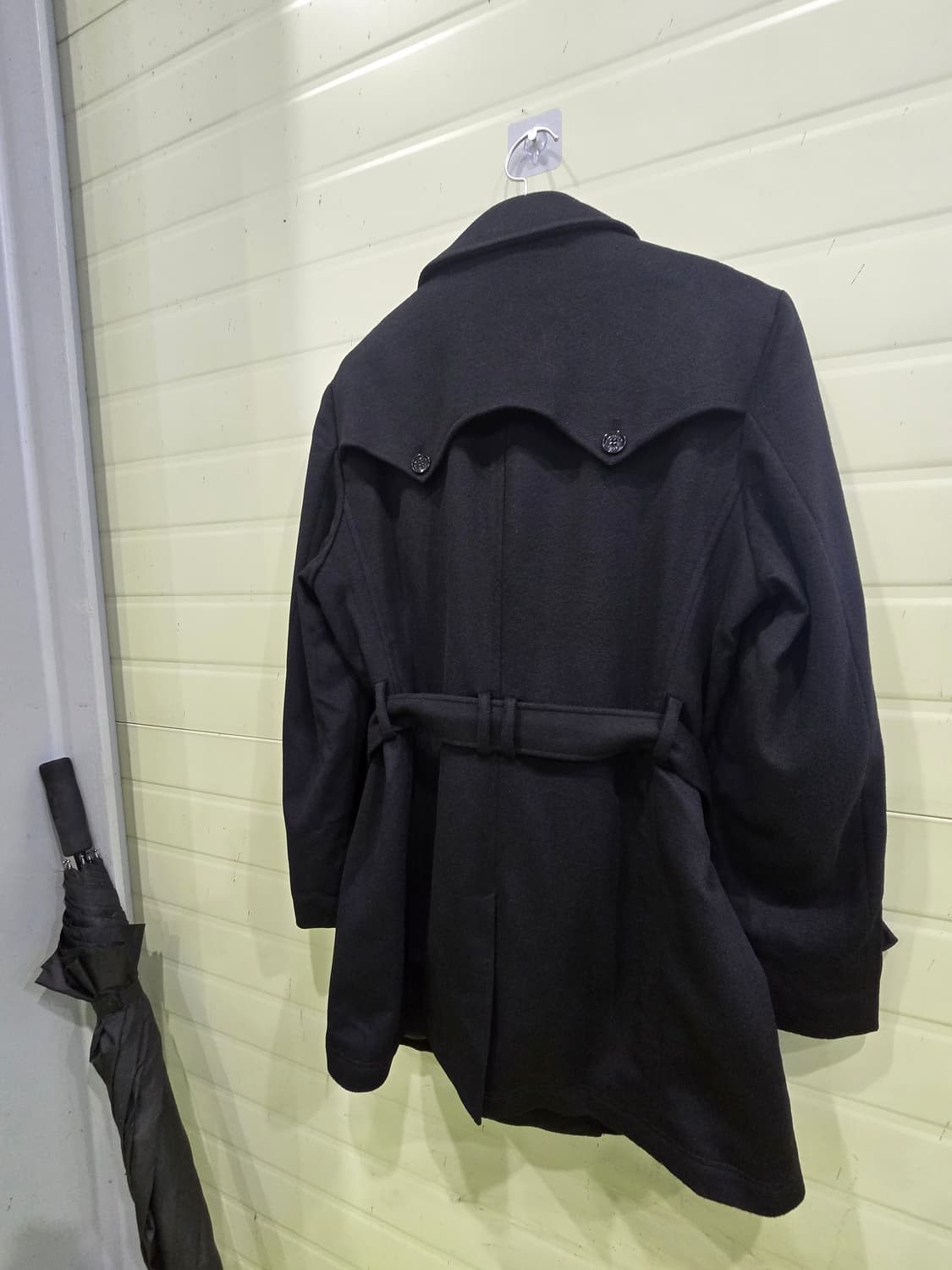 JASPER 밀리터리 블랙 더블 버튼 벨트 코트 상품이미지4