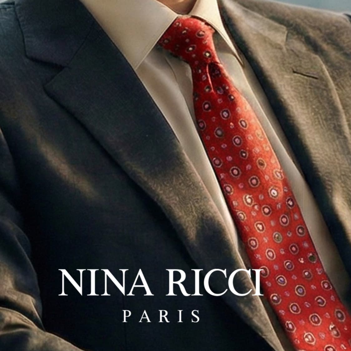 니나리치 실크 레드 패턴 넥타이 9.6cm A+등급 A19837 상품이미지1