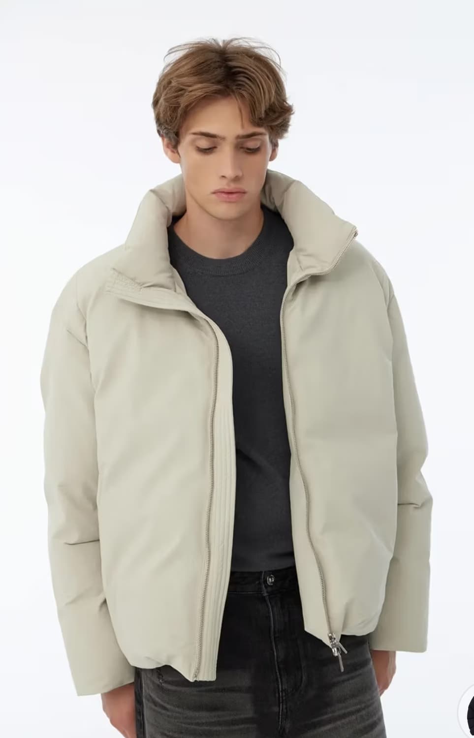 [새상품] 질스튜어트뉴욕 미니멀 구스다운 패딩 라이트베이지 M(105) 상품이미지2