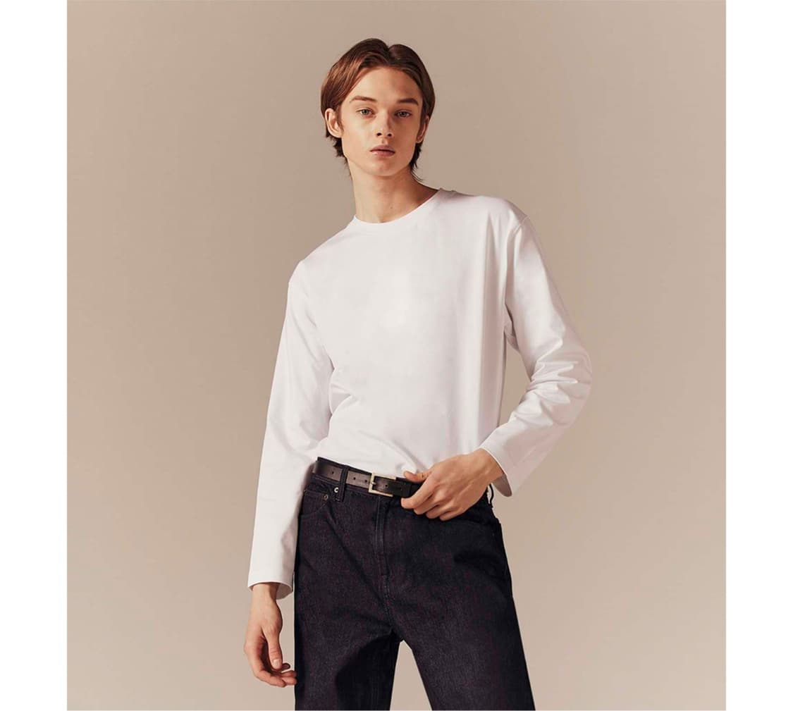 지오다노 남자 헤비코튼 티셔츠 화이트, 블랙 일괄판매 상품이미지1