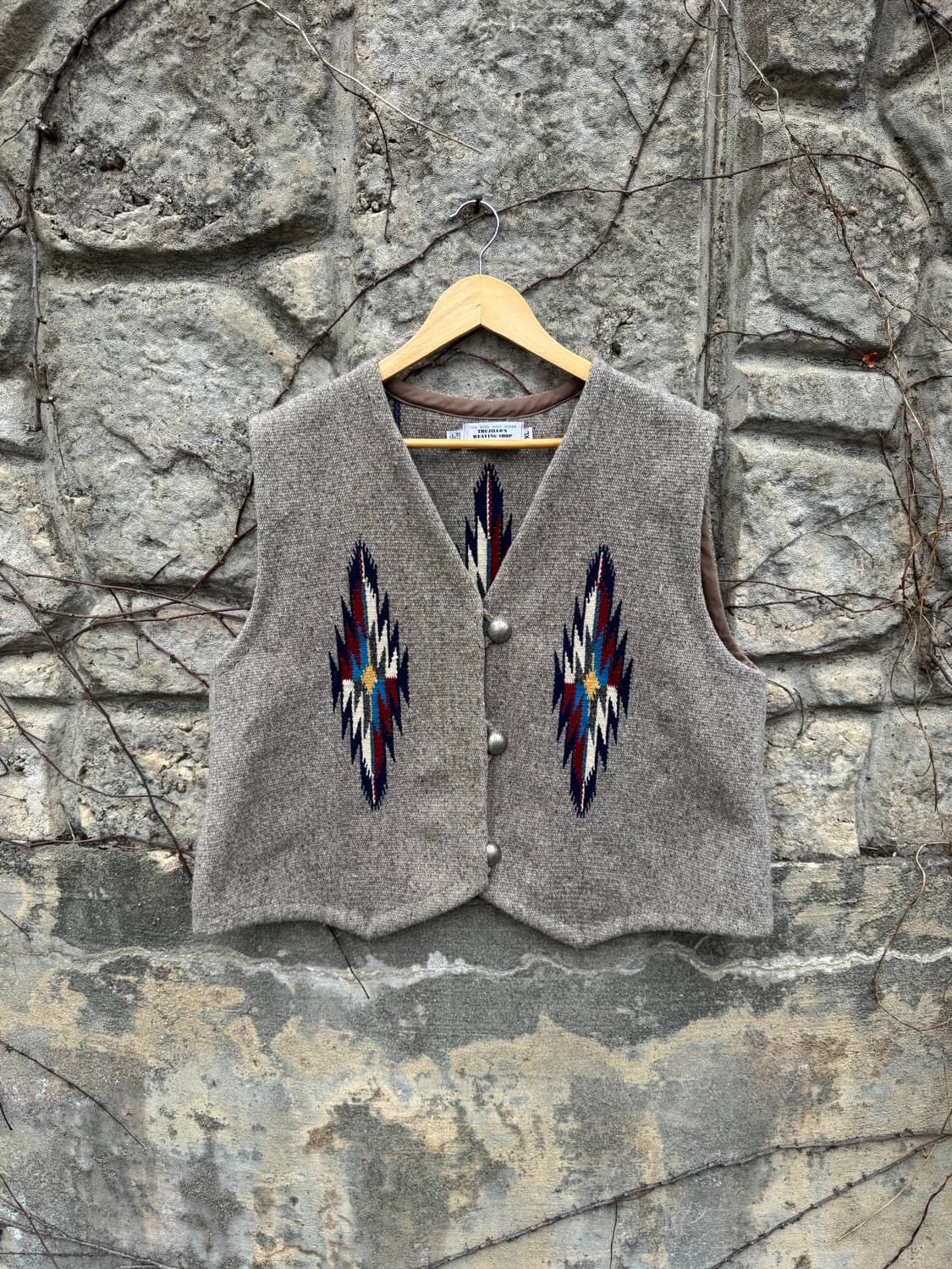 트루히요스 핸드 우븐 울 오르테가 네이티브 웨스턴 치마요 베스트 xl w 상품이미지1