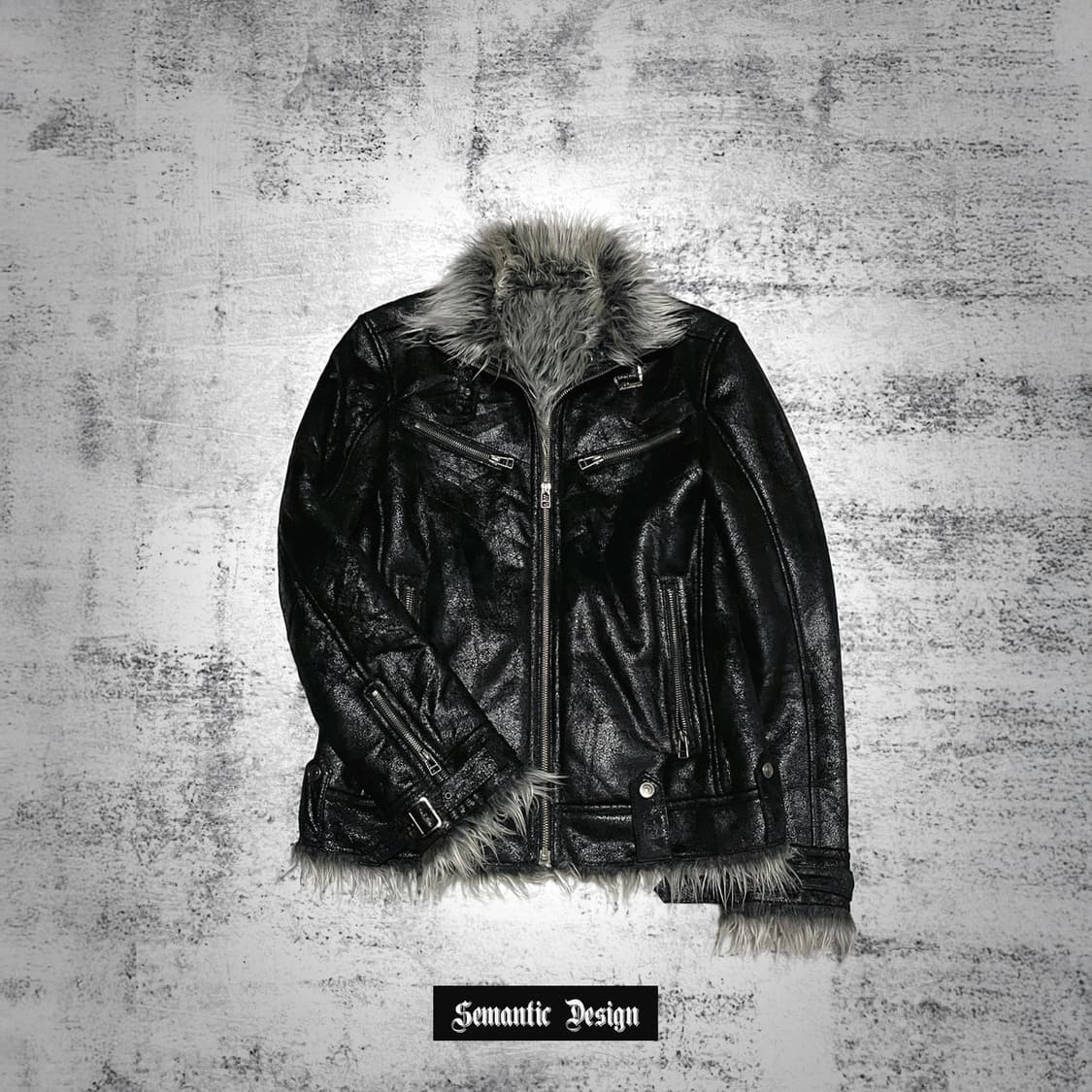 (semantic design) 00s fur leather jacket 상품이미지1