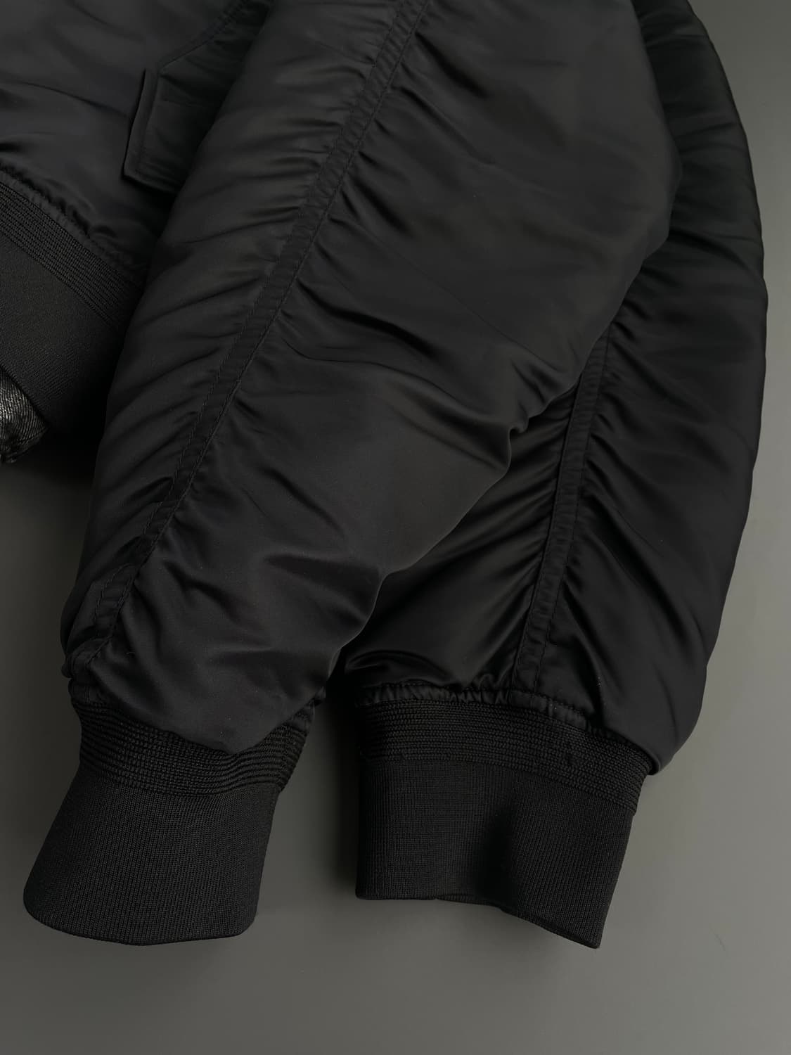 [46] 준지 흑청 데님 트러커 레이어드 MA-1 항공 점퍼 상품이미지7