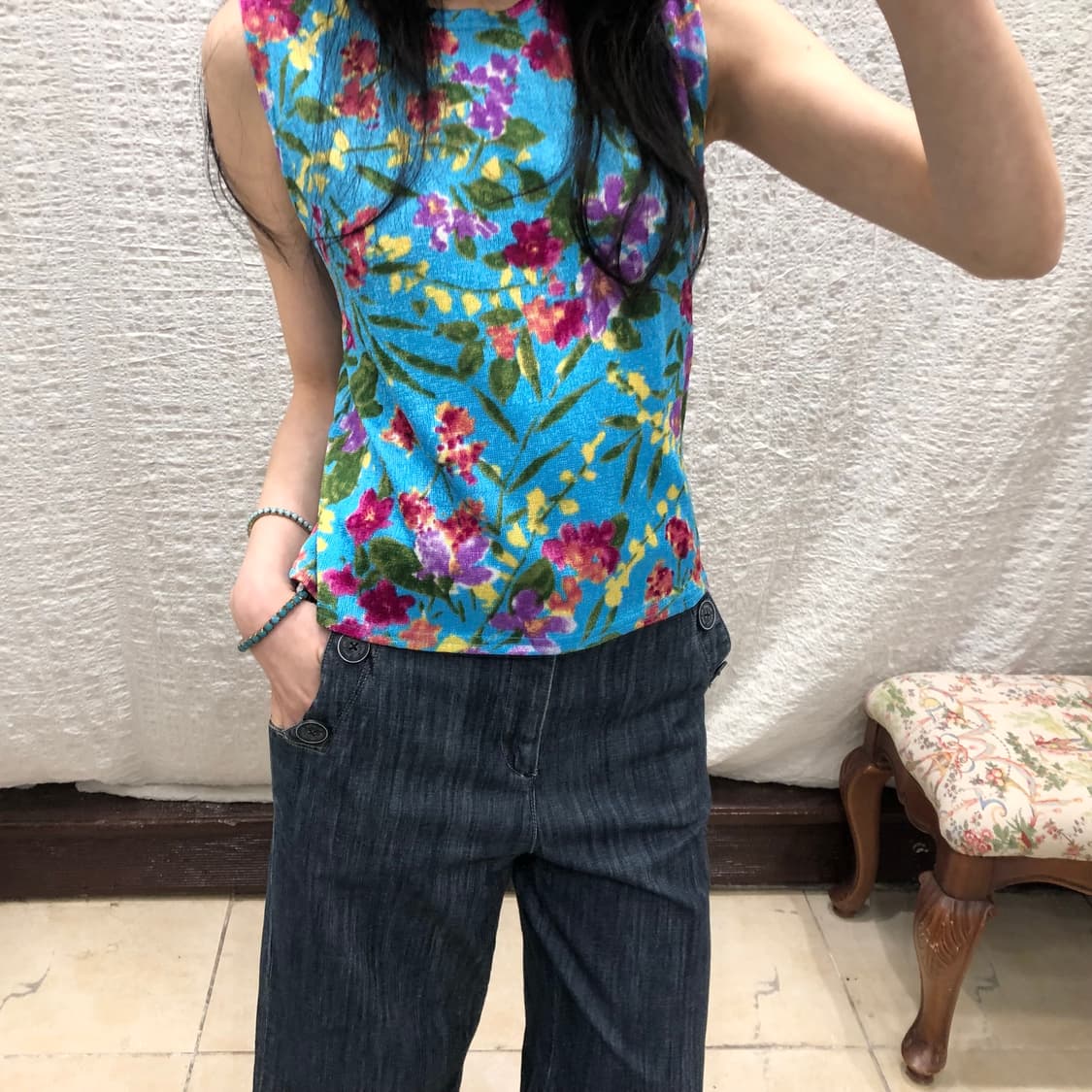 Floral pop sleeveless 상품이미지1