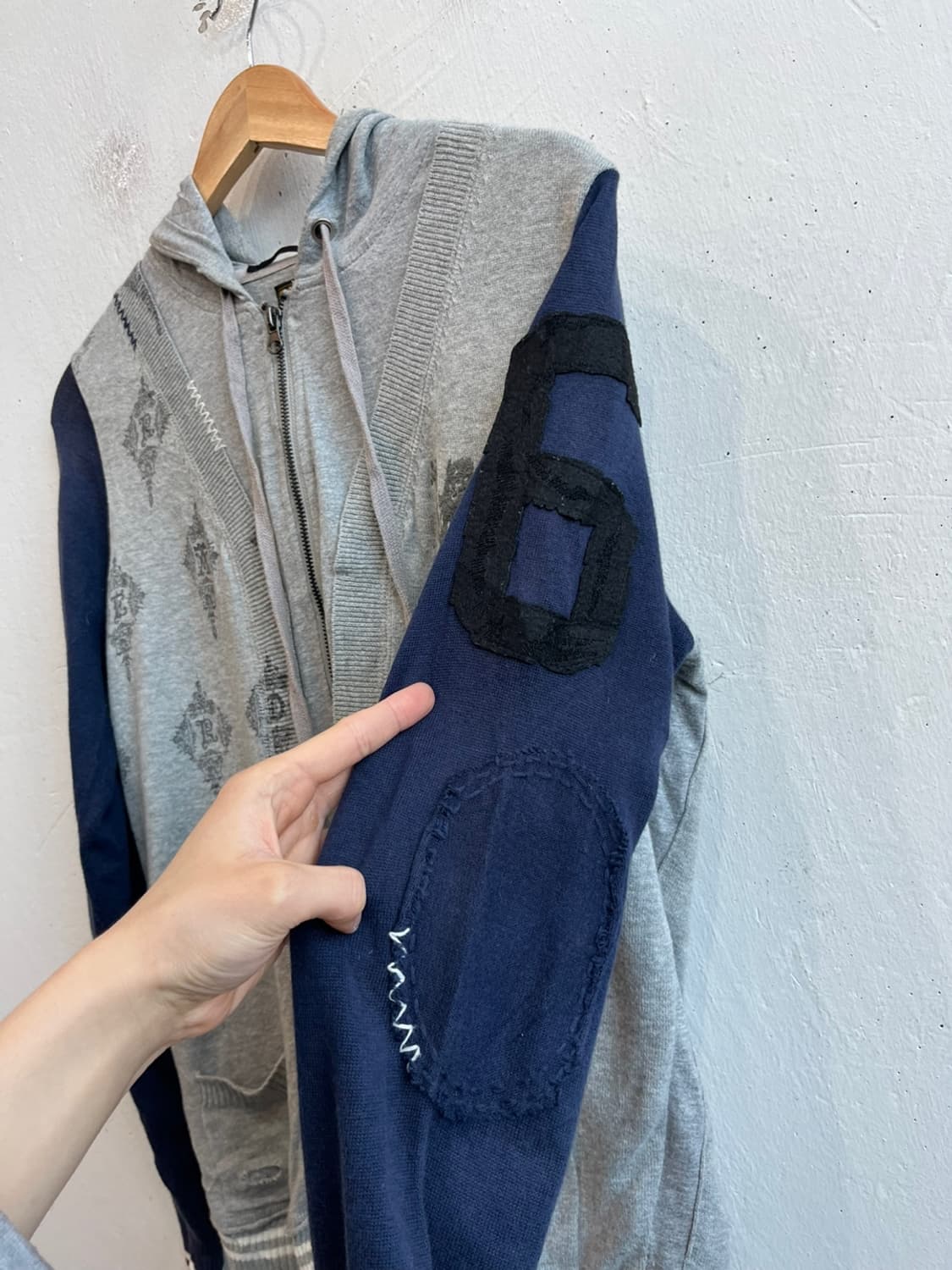 RARE 데미지 엘보패치 후드집업  상품이미지5