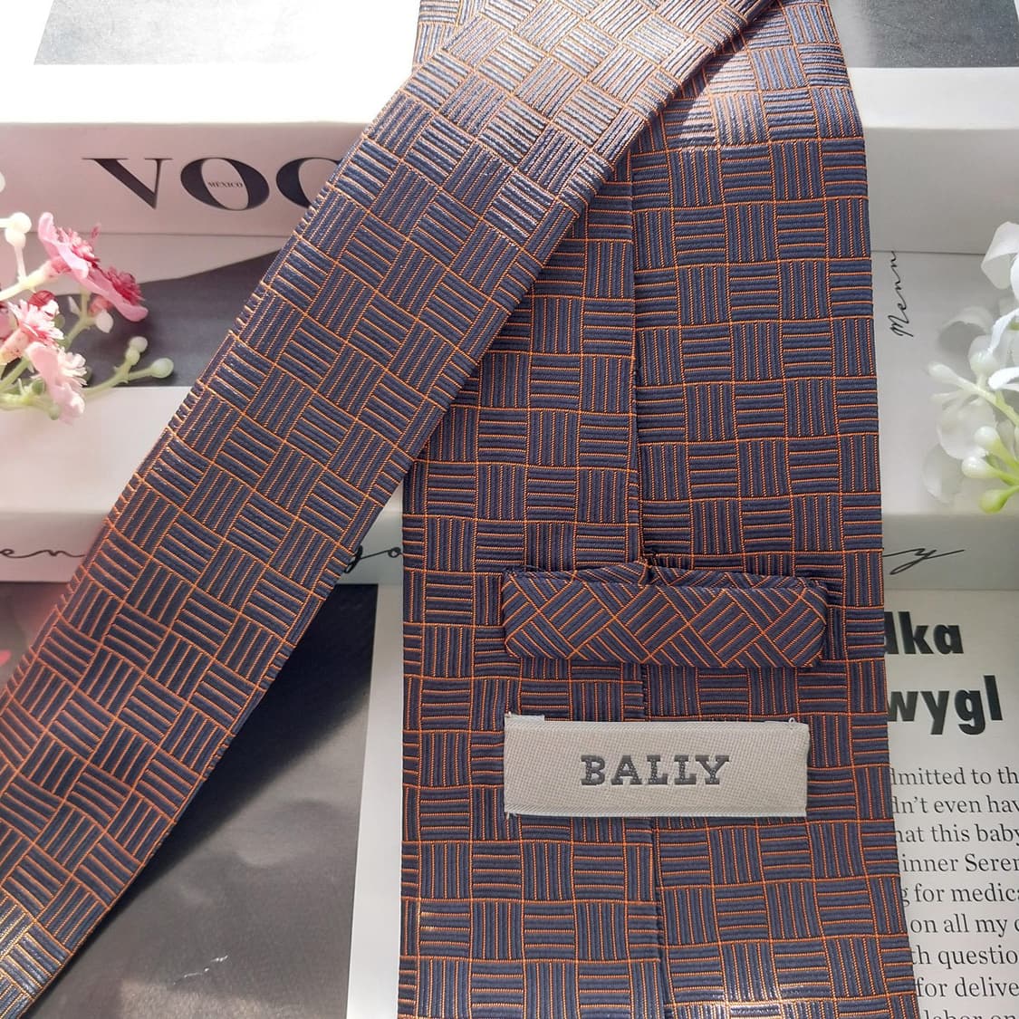 발리 실크 브라운 기하 자카드 넥타이 9.2cm A+등급 K1972 상품이미지6