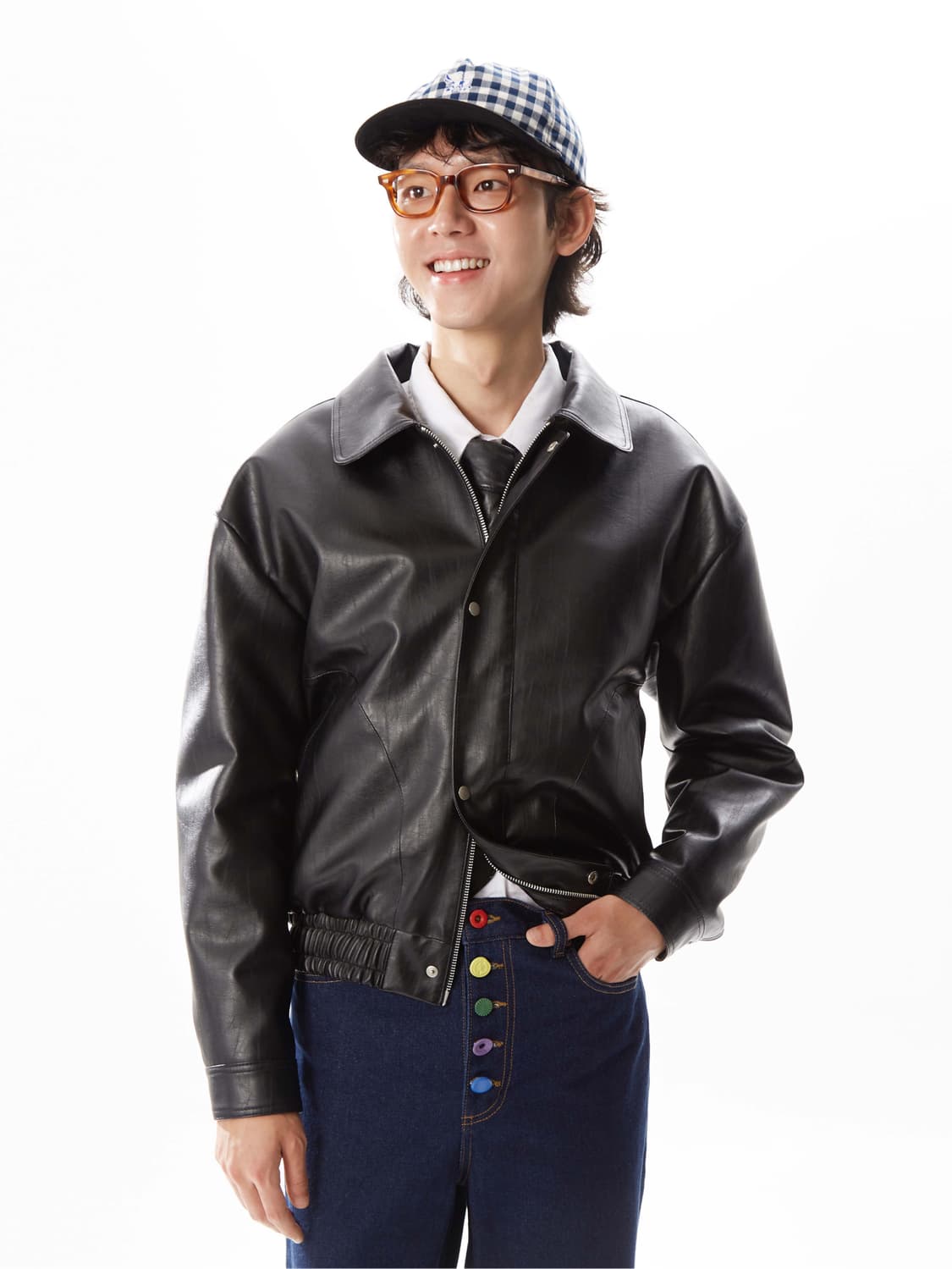 (택 보유) 준태킴 아티저널 코르셋 심 Faux 레더 점퍼 상품이미지2