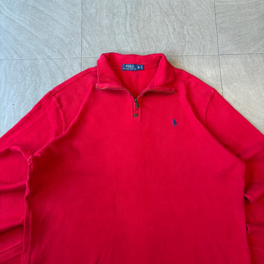 폴로 정품 레드 반집업 니트 상품이미지3