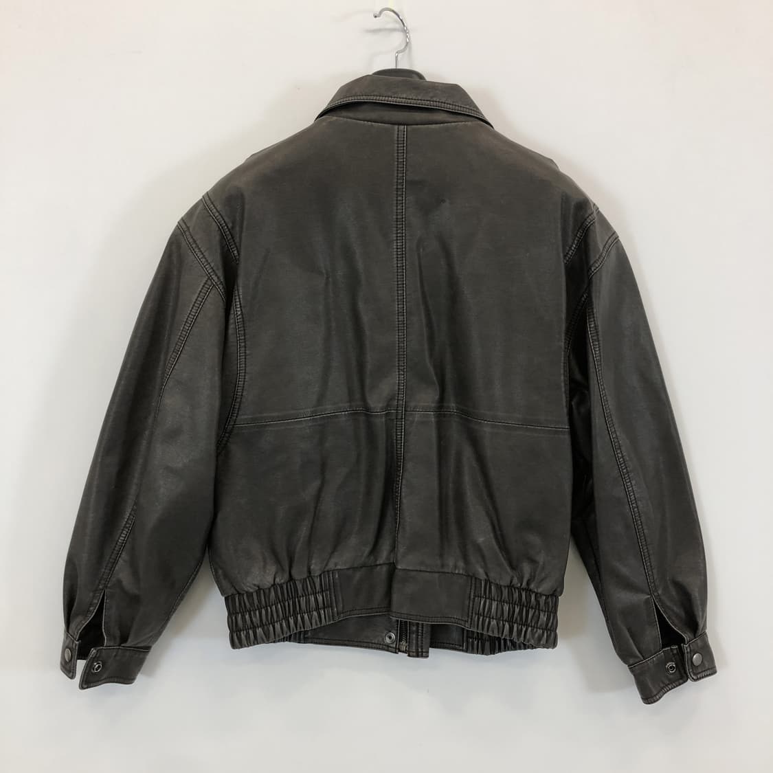 런던플랏 비건레더 라이더자켓 F 차콜 상품이미지4