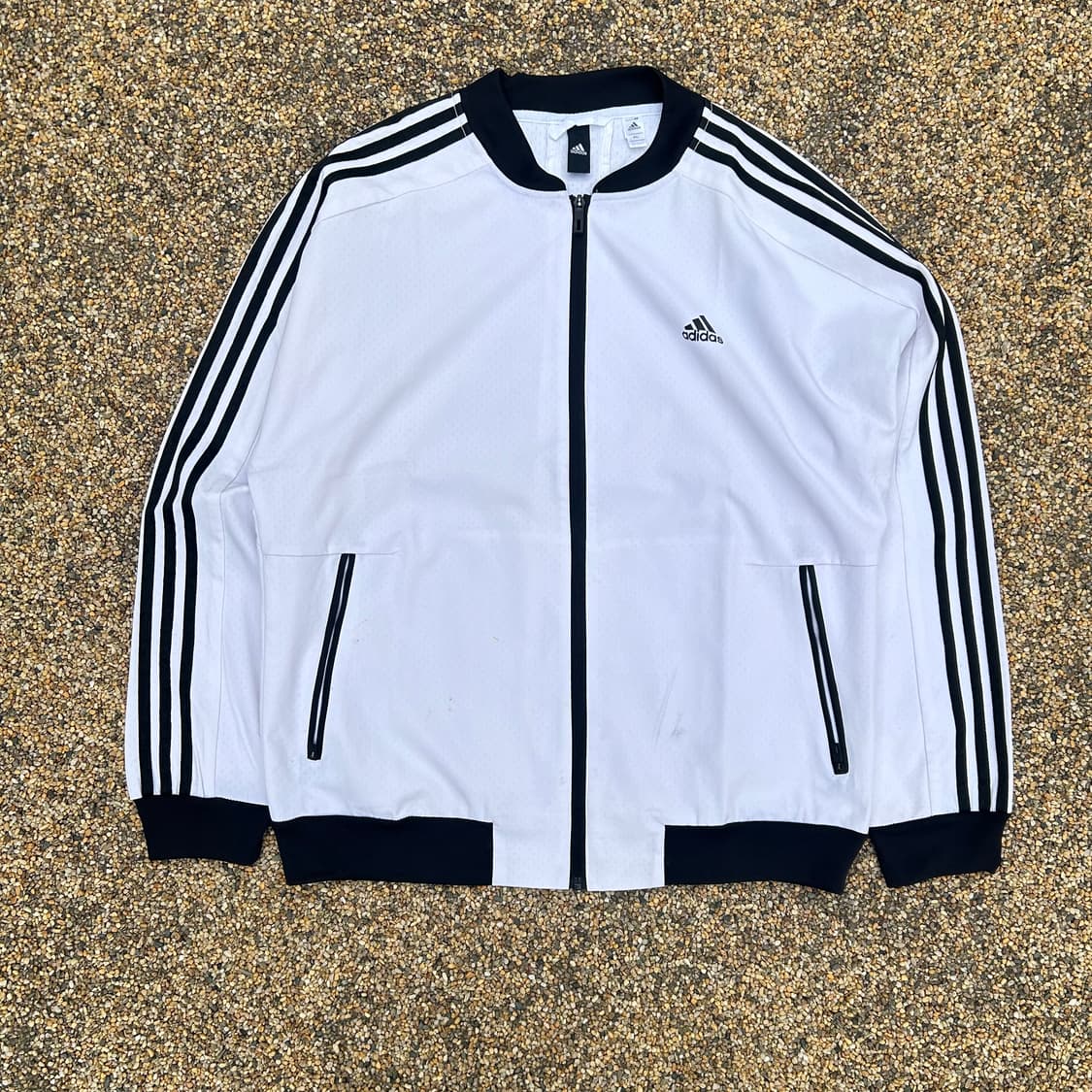 아디다스 (ADIDAS)흰검 삼선 화이트 바람막이 자켓 상품이미지1
