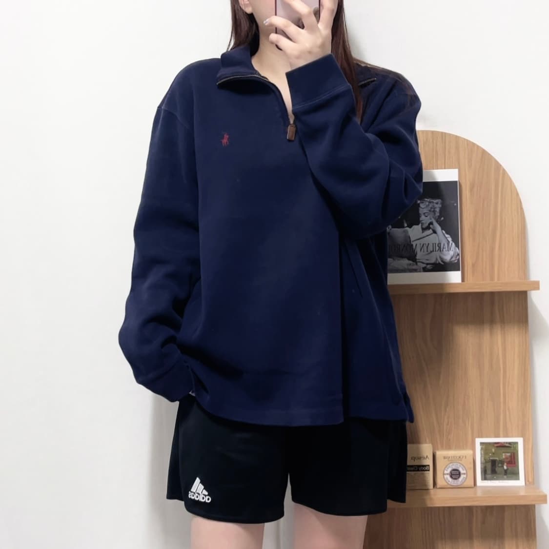 [정품] 폴로 네이비 / 버건디포니 반집업 [ L ] 상품이미지1