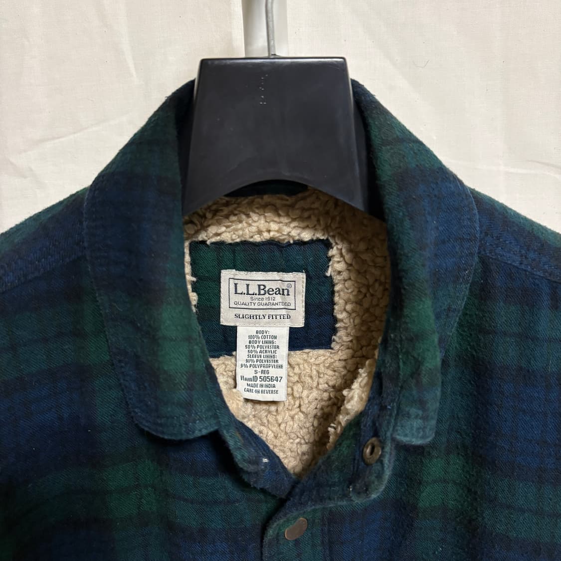 엘엘빈 블랙와치 쉐르파 라인드 플란넬 셔츠 자켓 / 그린, S 상품이미지4