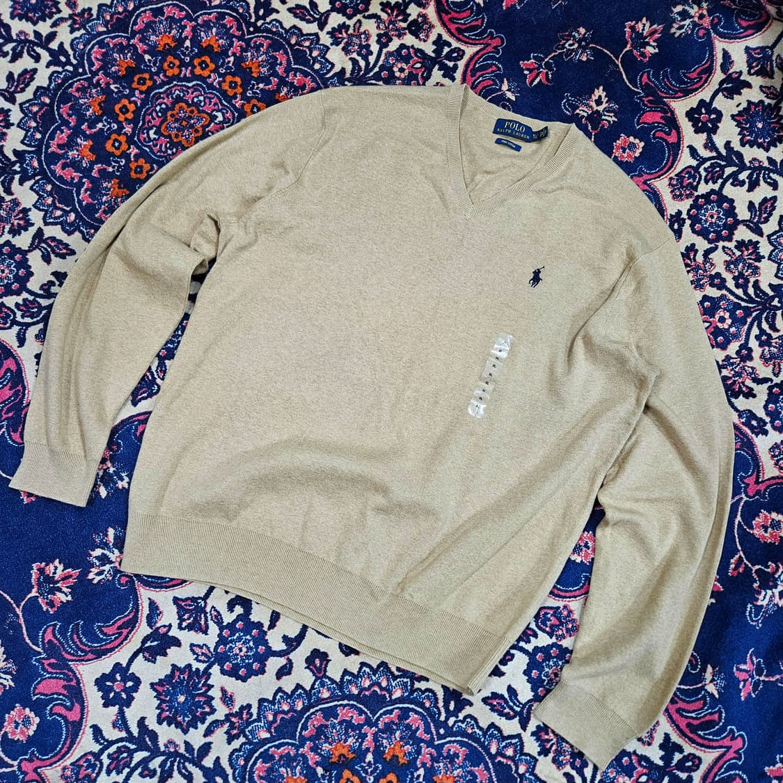 (미사용)폴로랄프로렌 파마코튼 브이넥 스웨터 니트 XL size 상품이미지1