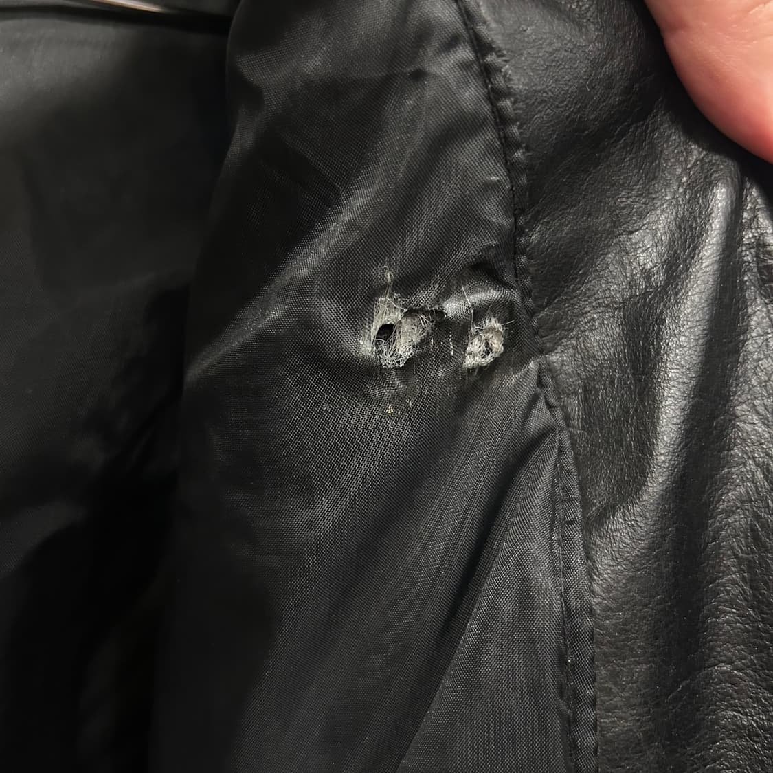 H.B LEATHER 카우하이드 바이커 레더 베스트 상품이미지6