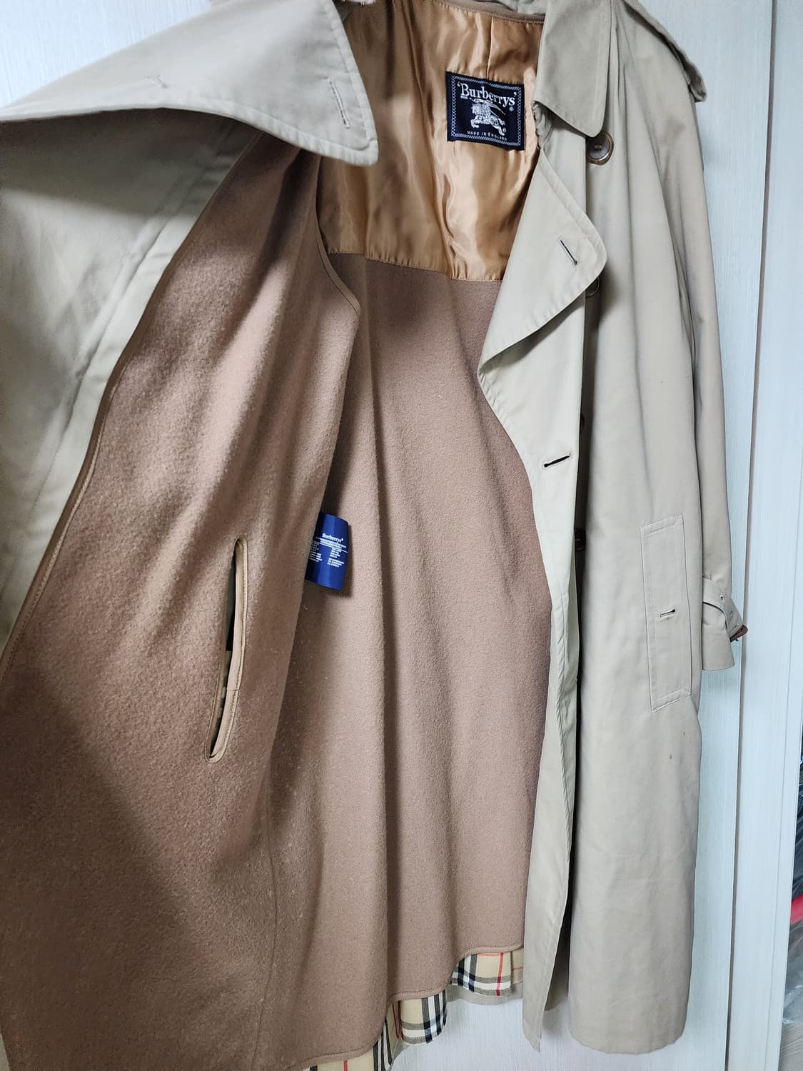 (정품) 버버리 베이지 더블롱 트렌치코트 내피포함 46 상품이미지7