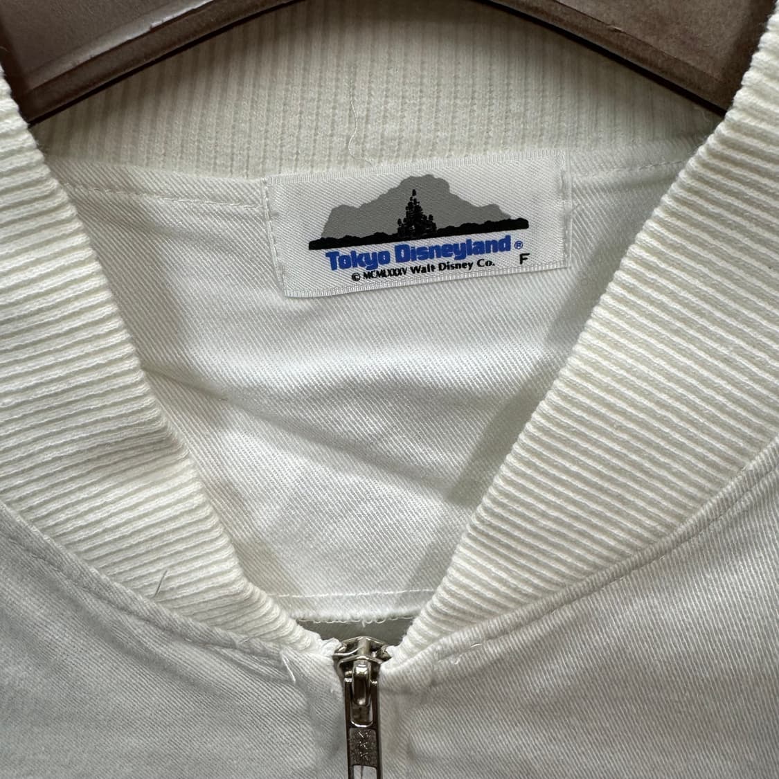80s 도쿄 디즈니랜드 블루종 전면 미키마우스 로고 포인트 화이트 상품이미지6