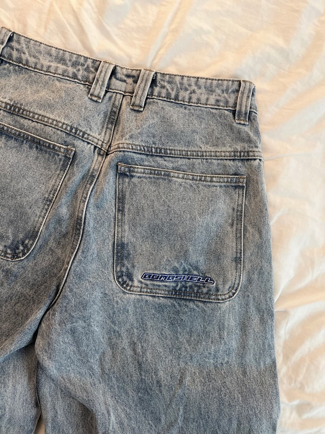 bombshell 루즈핏 베기 데님 라이트 워시 30x32 상품이미지5