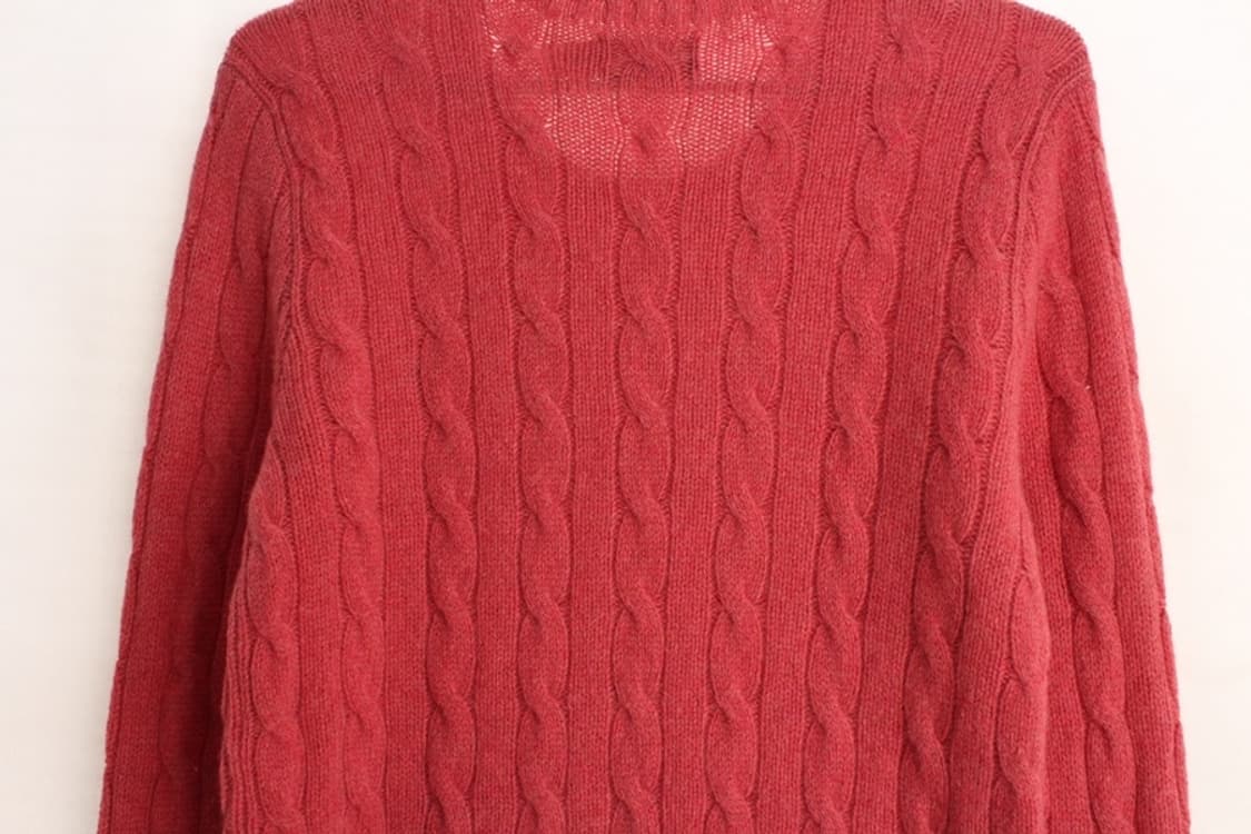 우먼XS 폴로 캐시미어울 케이블 니트 상품이미지6