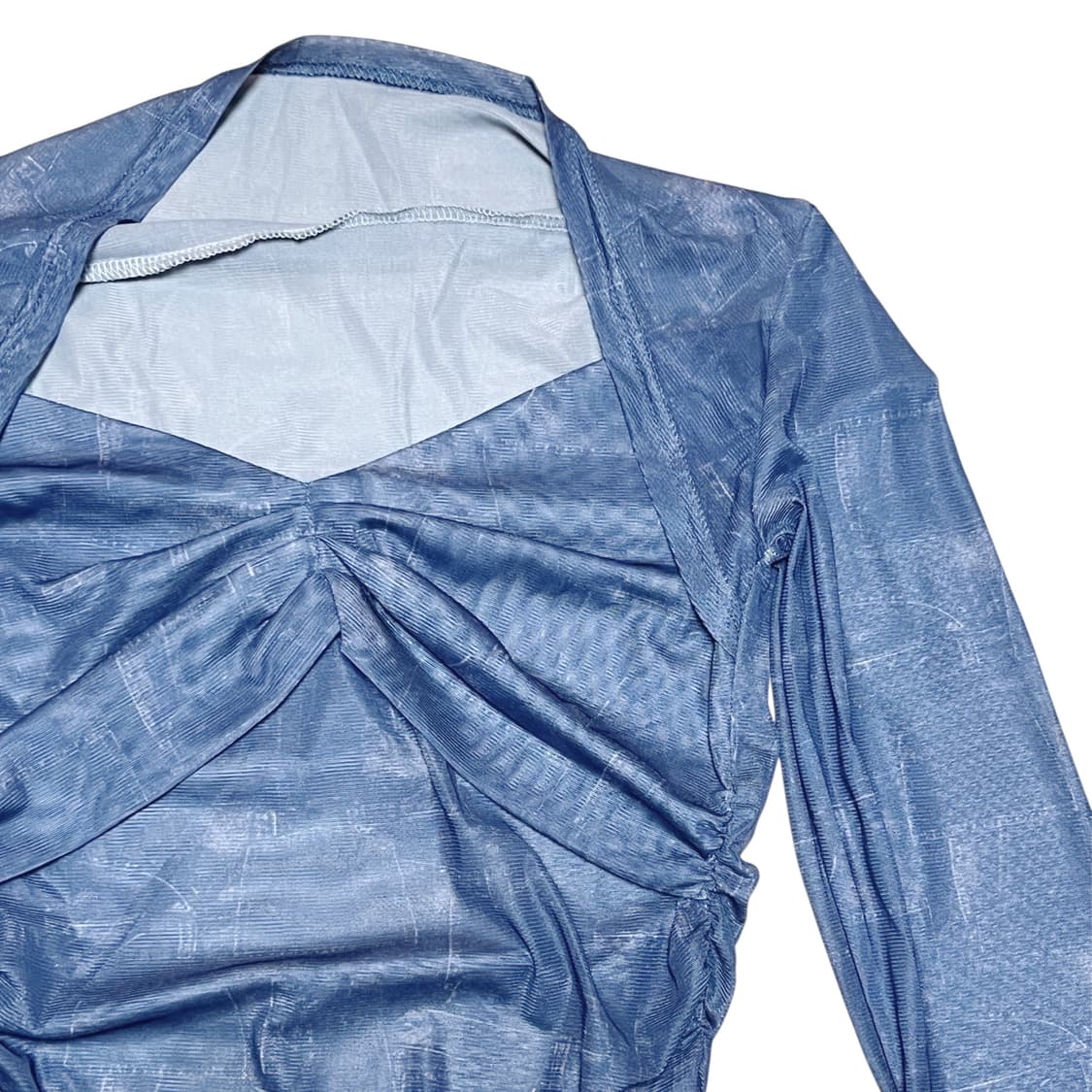 Mesh See-Through Slim Swim Top_Blue 상품이미지2