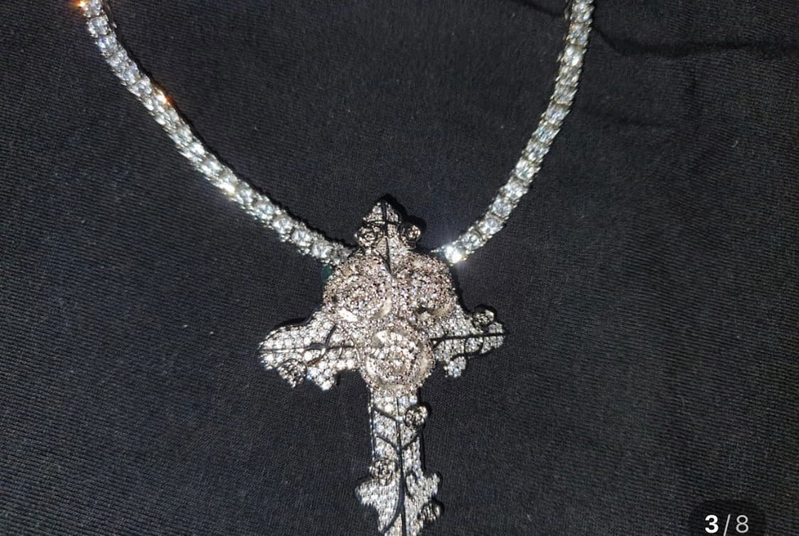 릴우지버트 로즈십자가 아이스 팬던트 체인 목걸이 힙합아이스목걸이 상품이미지2