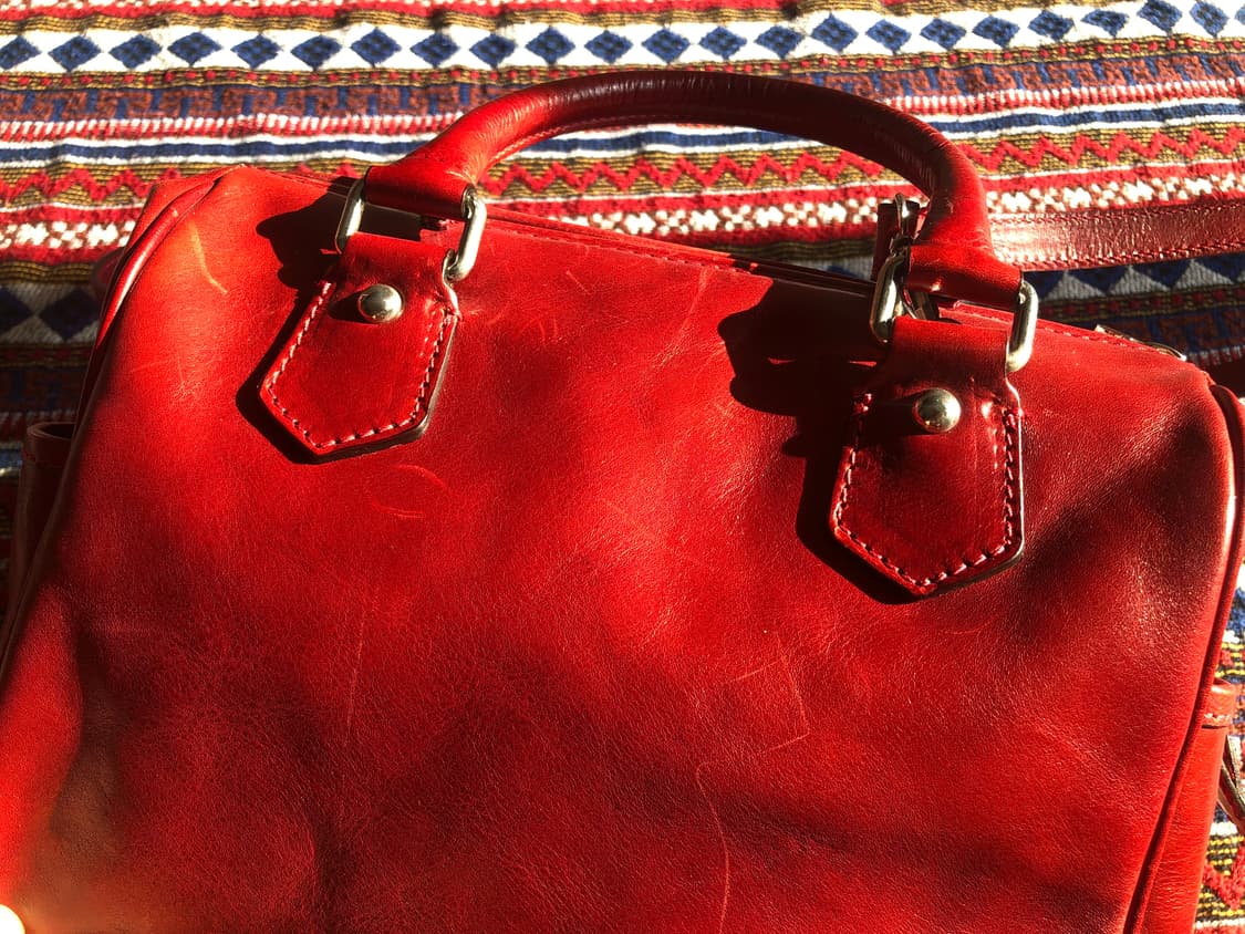 빈티지 이탈리아 레드 미니 보스턴백 상품이미지3