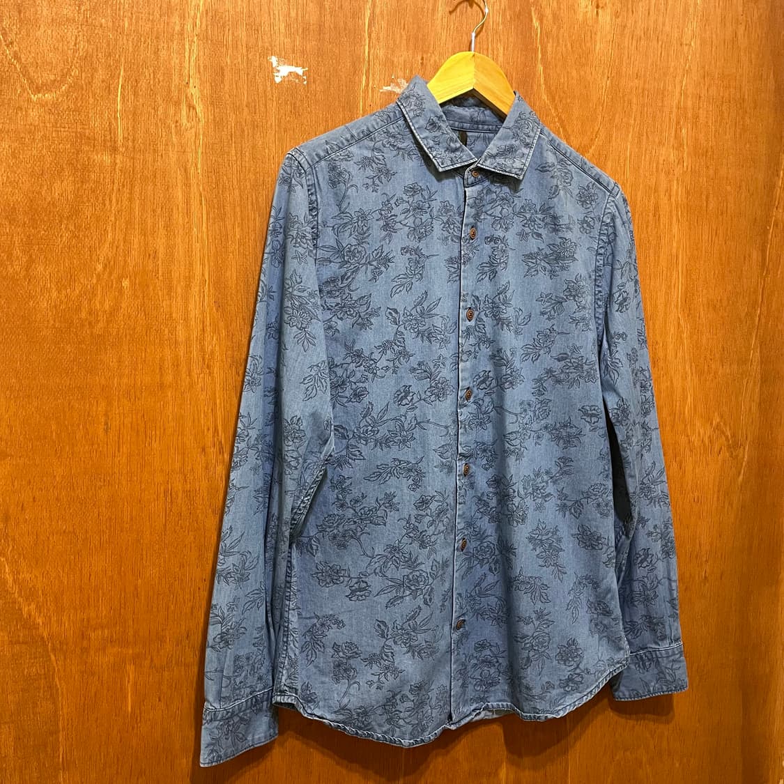  (L) 블루 플로럴 빈티지 셔츠 상품이미지3