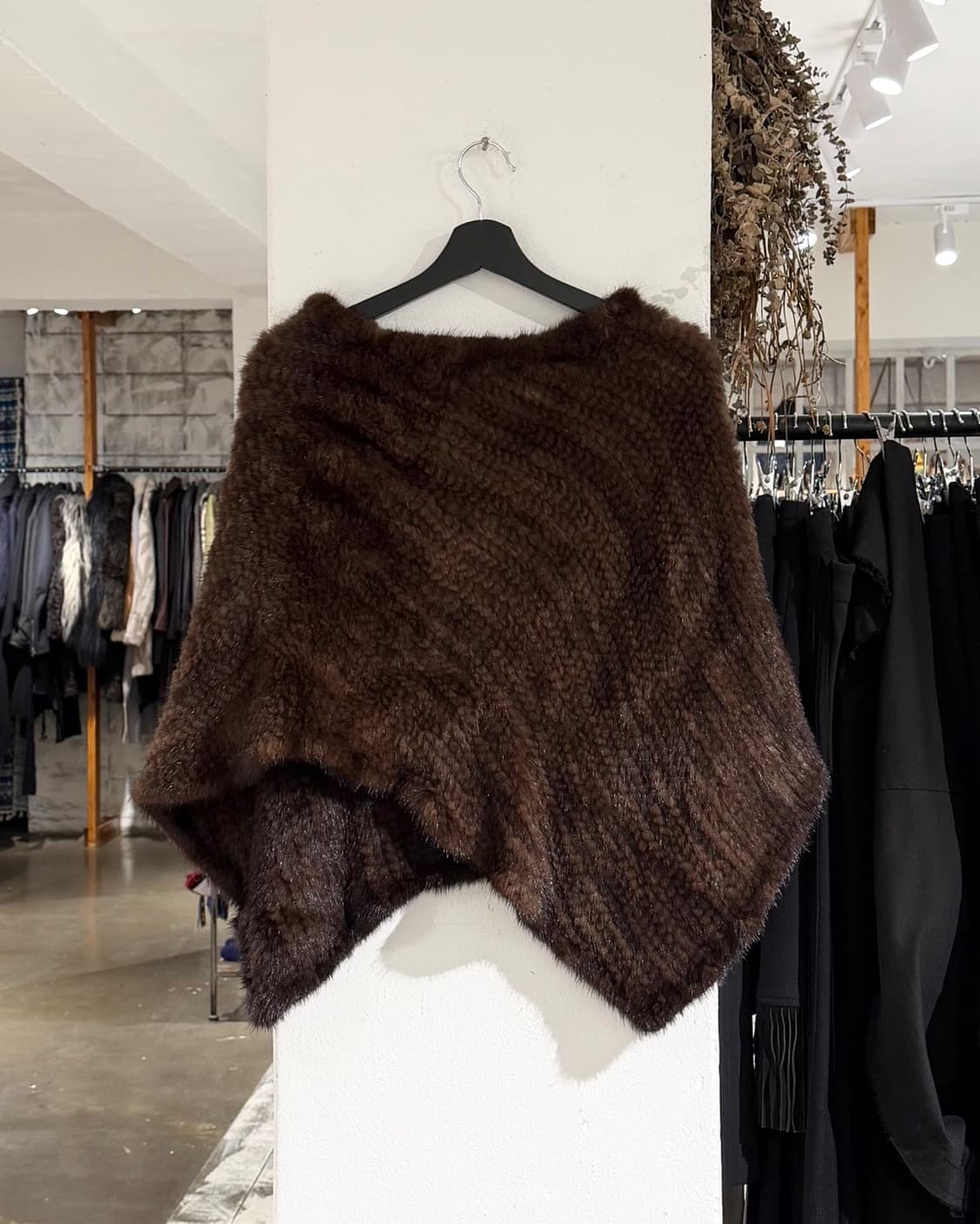 빈티지 브라운 밍크 판초 숄 상품이미지6